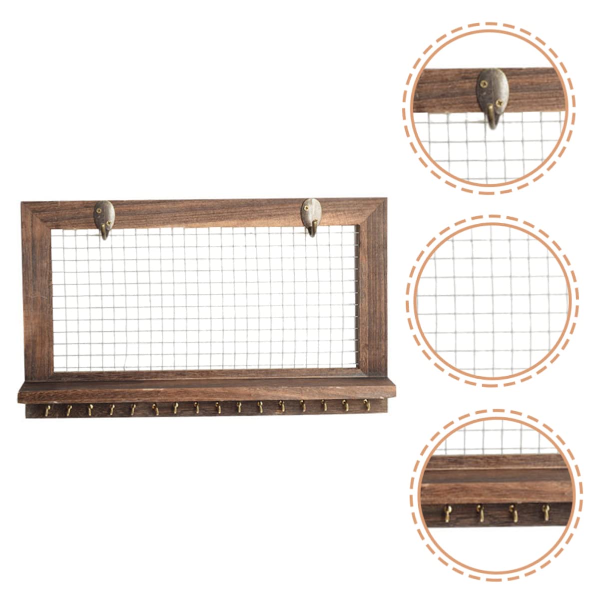 Alipis Portachiavi Decorativo da Parete Rustico in Legno e Metallo