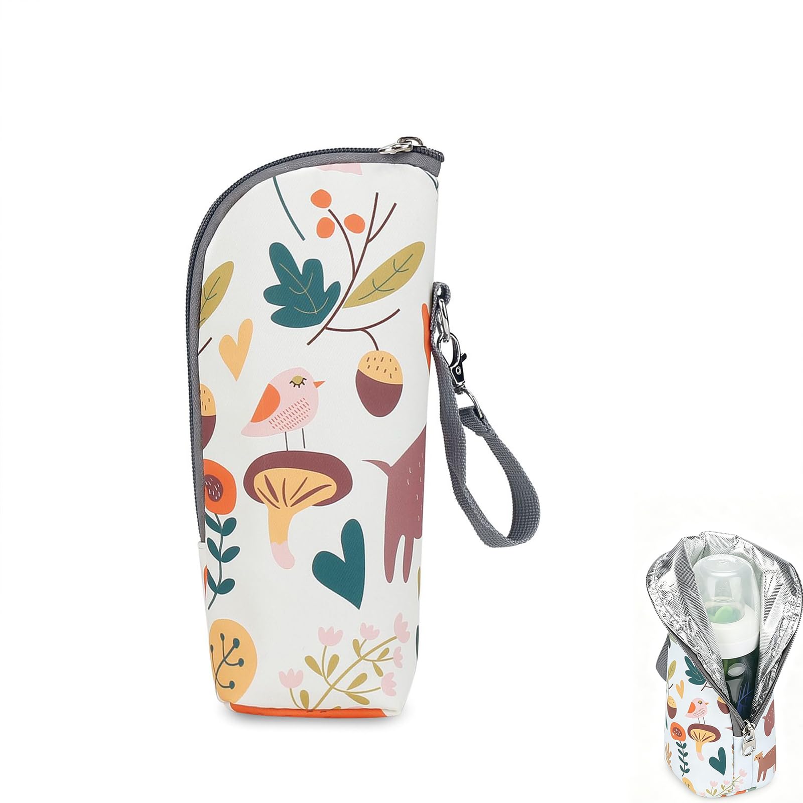 Portable Bottle Cooler Bag, PVC Thermal Pouch Insulated Baby Bottle Bag, Breast Milk Cooling Travel Bag for Daycare and Commute, White-image-7