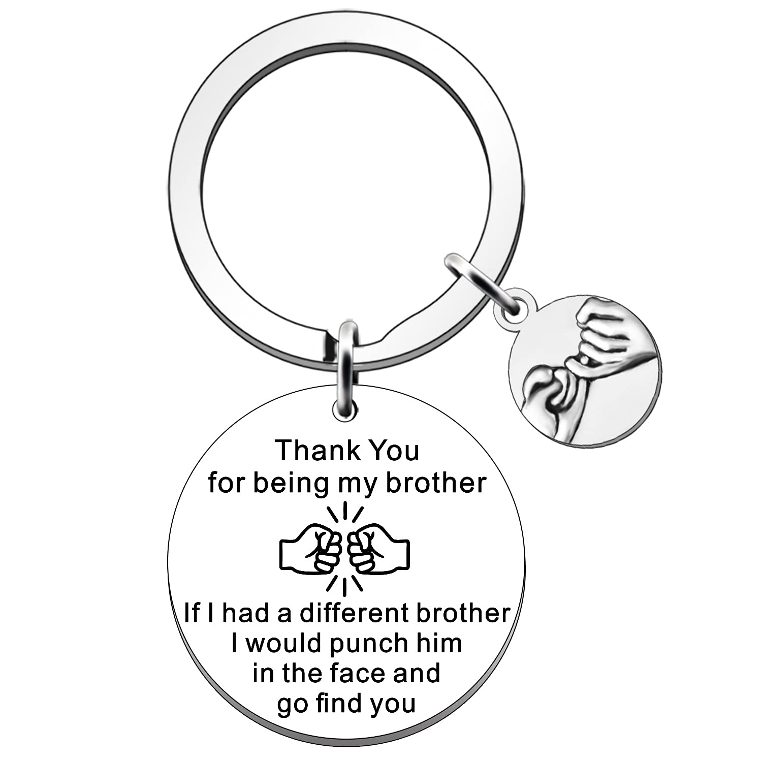 Funny Brother Gifts Brother Birthday Gifts Brother Keyring Christmas Gifts for Brother If I Had Different Brother I Would Punch her in The Face