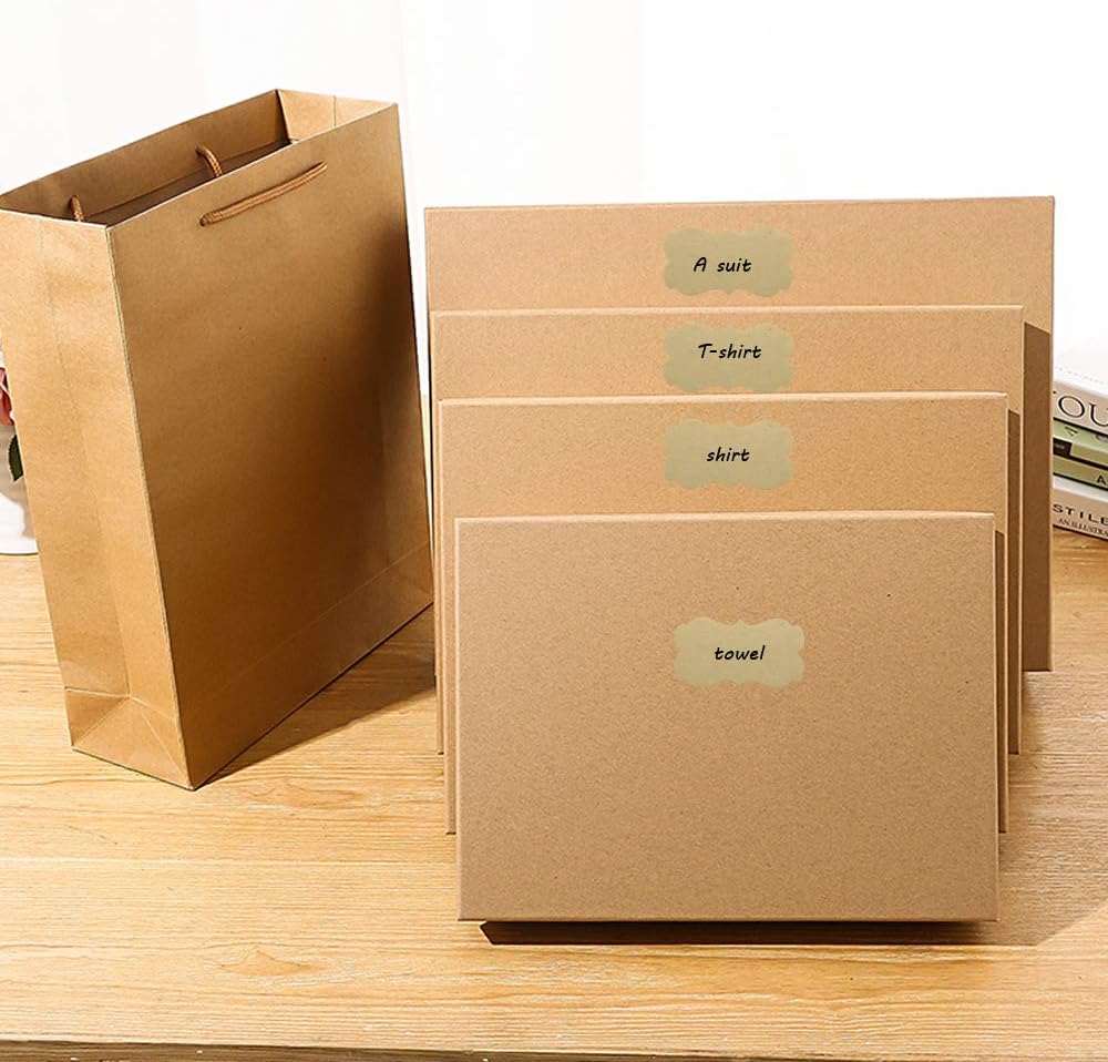 1.25 x 2.28 Inch Natural Kraft Christmas Gift Tags Holiday Present Stickers 300 Total Labels (Natural Kraft Paper) : Office Products