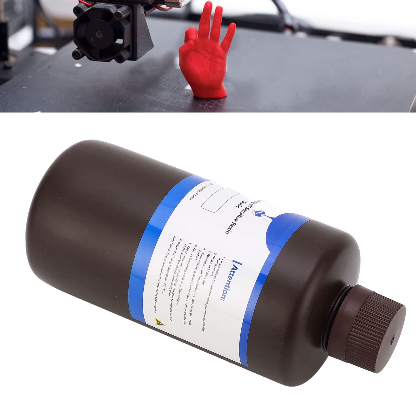 Alvinlite Resina para Impresora 3D Resina De Curado Rápido De Alta Tenacidad Fotopolímero para Impresora 3D Resina De Curado UV para Impresión LCD 3D 405 NM 2.2 LB Resina De Fotopolímero 3D(Negro)