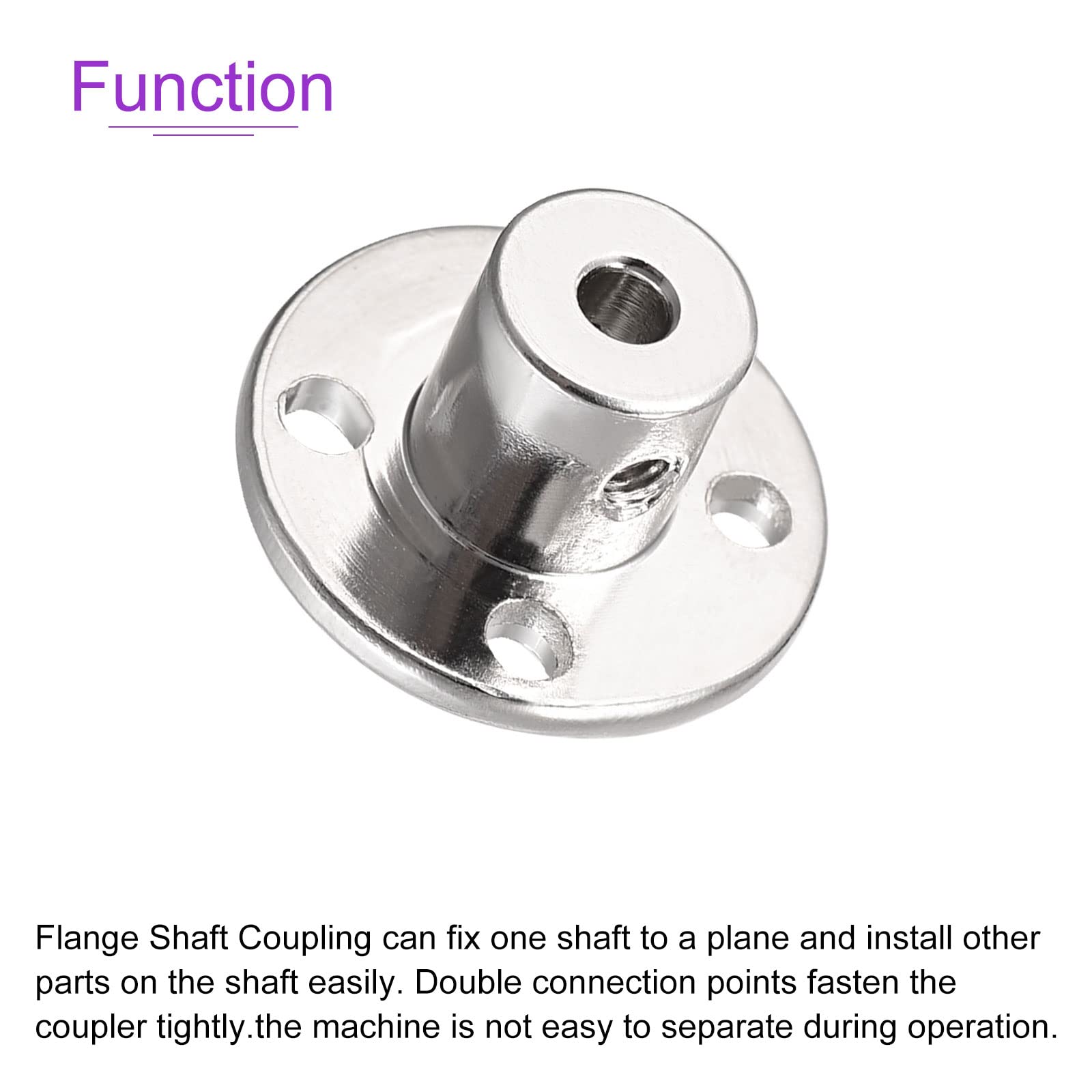 DMiotech 4 Pack 3mm Inner Dia H12xD10 Flange Coupling Connector Rigid Guide Shaft Support Coupler Shaft Coupling with Screws for DIY RC Model Motors Silver - Image 4