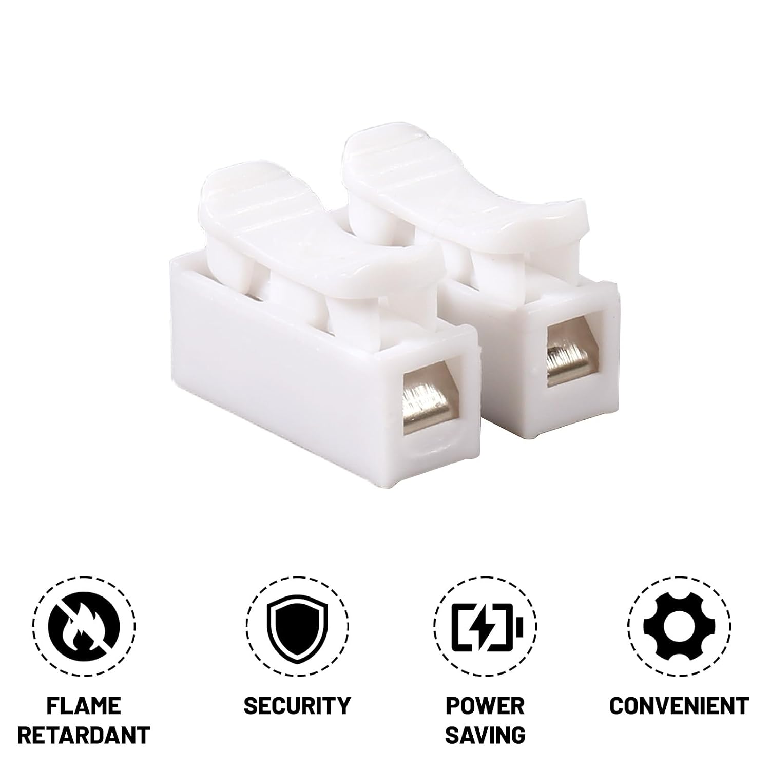 CH-2 Electrical Cable Connectors Block Push Quick Wire Cable Connector, 10A 220V 2 Pin Push-in Spring Loaded Electrical Connectors for Lighting Electrical and Automotive Wiring Electricity (120pcs)