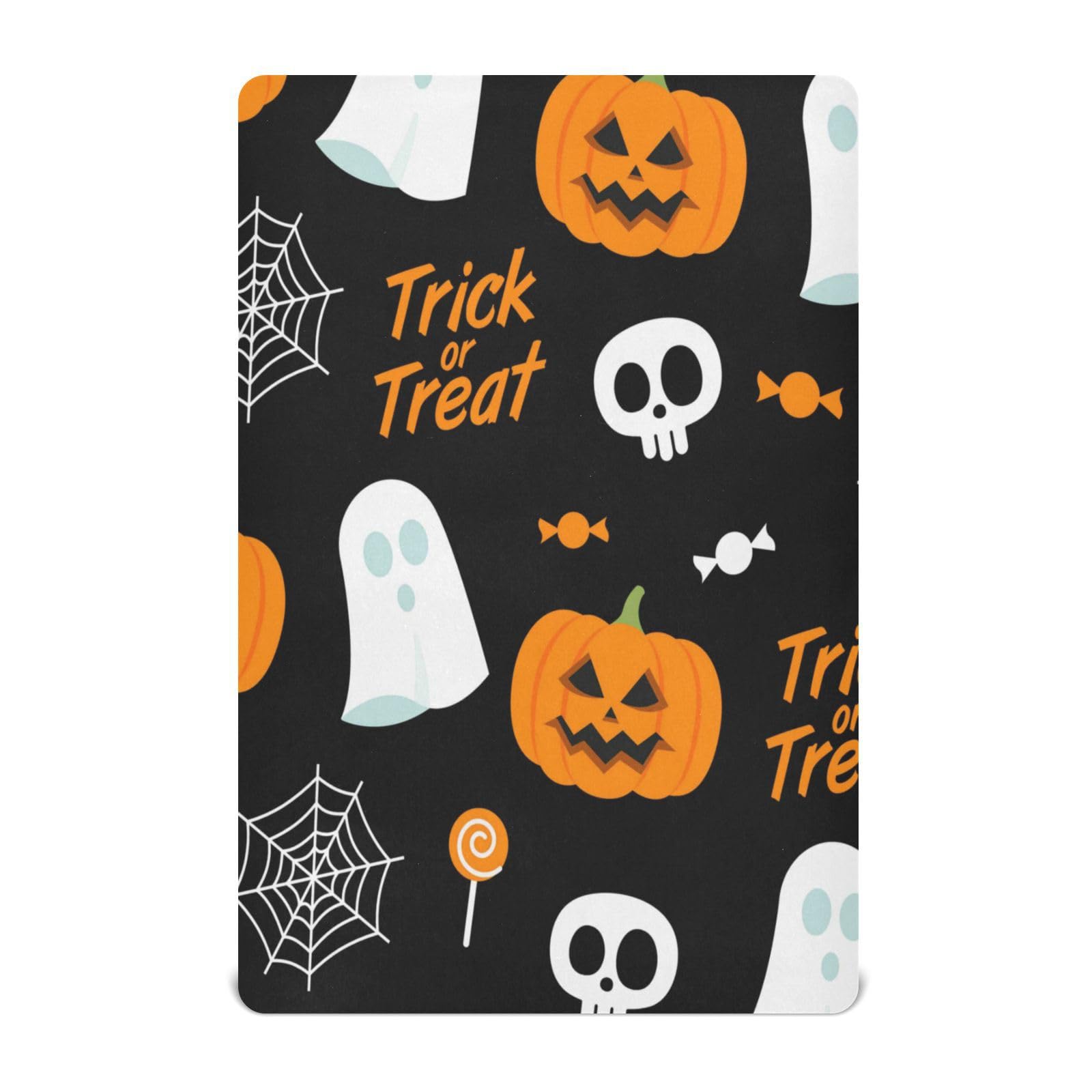Halloween Ghosts Pumpkins Boys Girls Bassinet Sheets Candy Spider Web Baby Cribs Sheets Play Sheets Playard Sheet Toddler Stretchy Bed Sheet for Baby Kids Halloween S