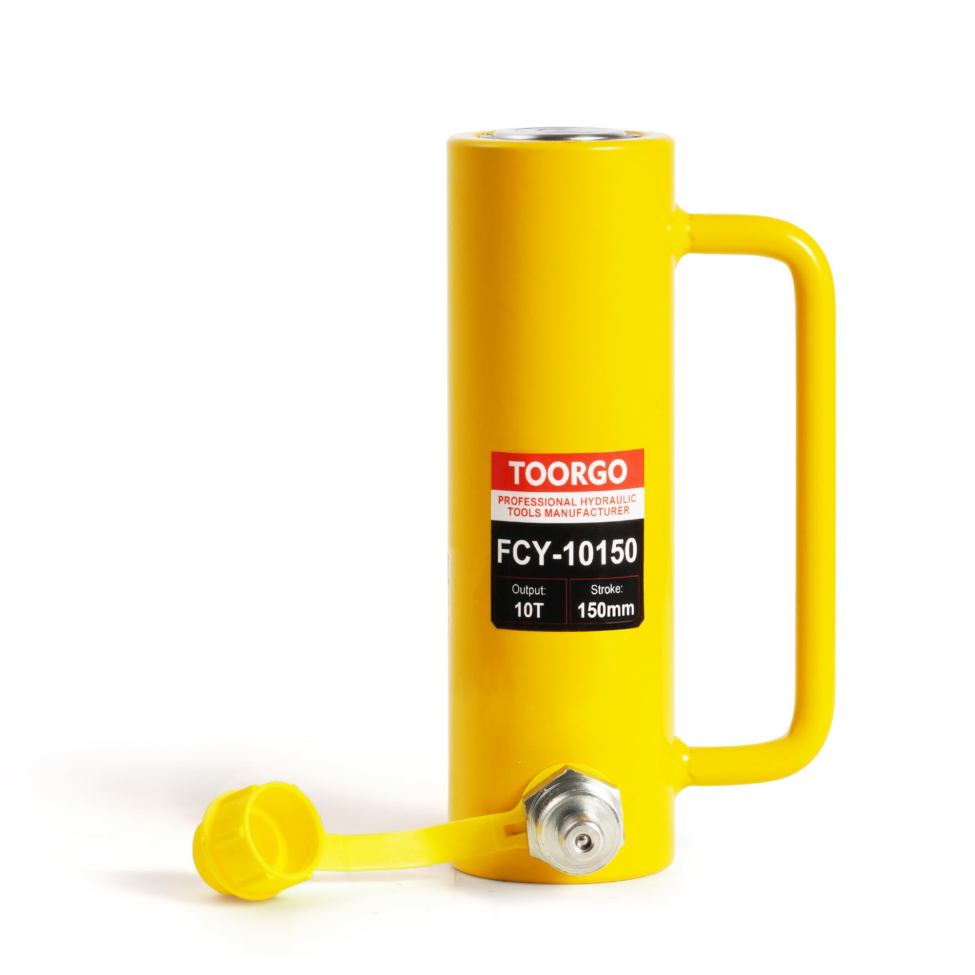 10T 6Inch Stroke Porta Power Single Acting Lifting Cylinder for Shipbuilding, Machinery and Industry,Automatically Retract Split Hydraulic Cylinders Tools, Yellow