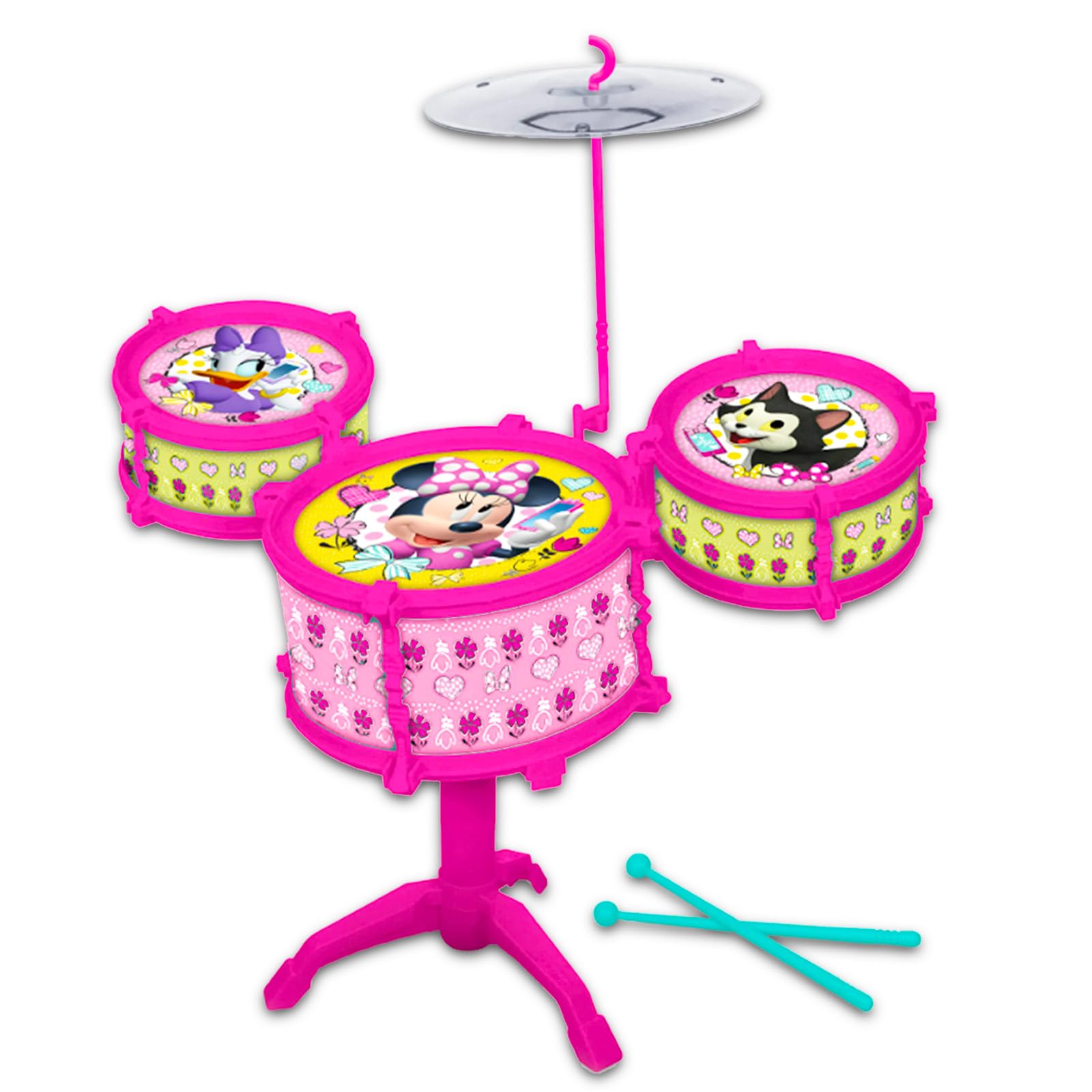 Minnie-Maus-Spielzeug-Trommel-Set für Mädchen – Bündel mit Disney Drum Musikset, Aufklebern, mehr | Minnie-Maus-Musikspielzeug für Mädchen, Kinder, Kleinkinder