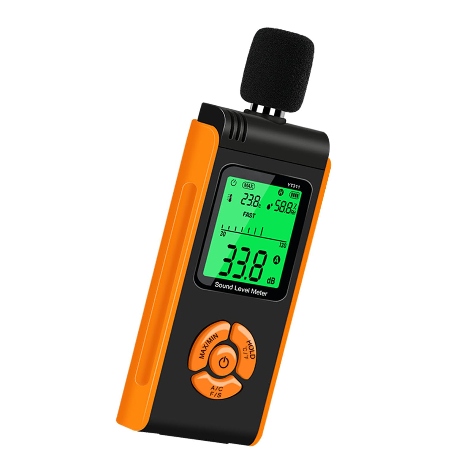 Tfaoys D Indoor Soun Reader, Igital Ecibel Meter With Backlit Isplay An Temperature Humidity Screen Soun Reader Backlit Isplay Indoor Check