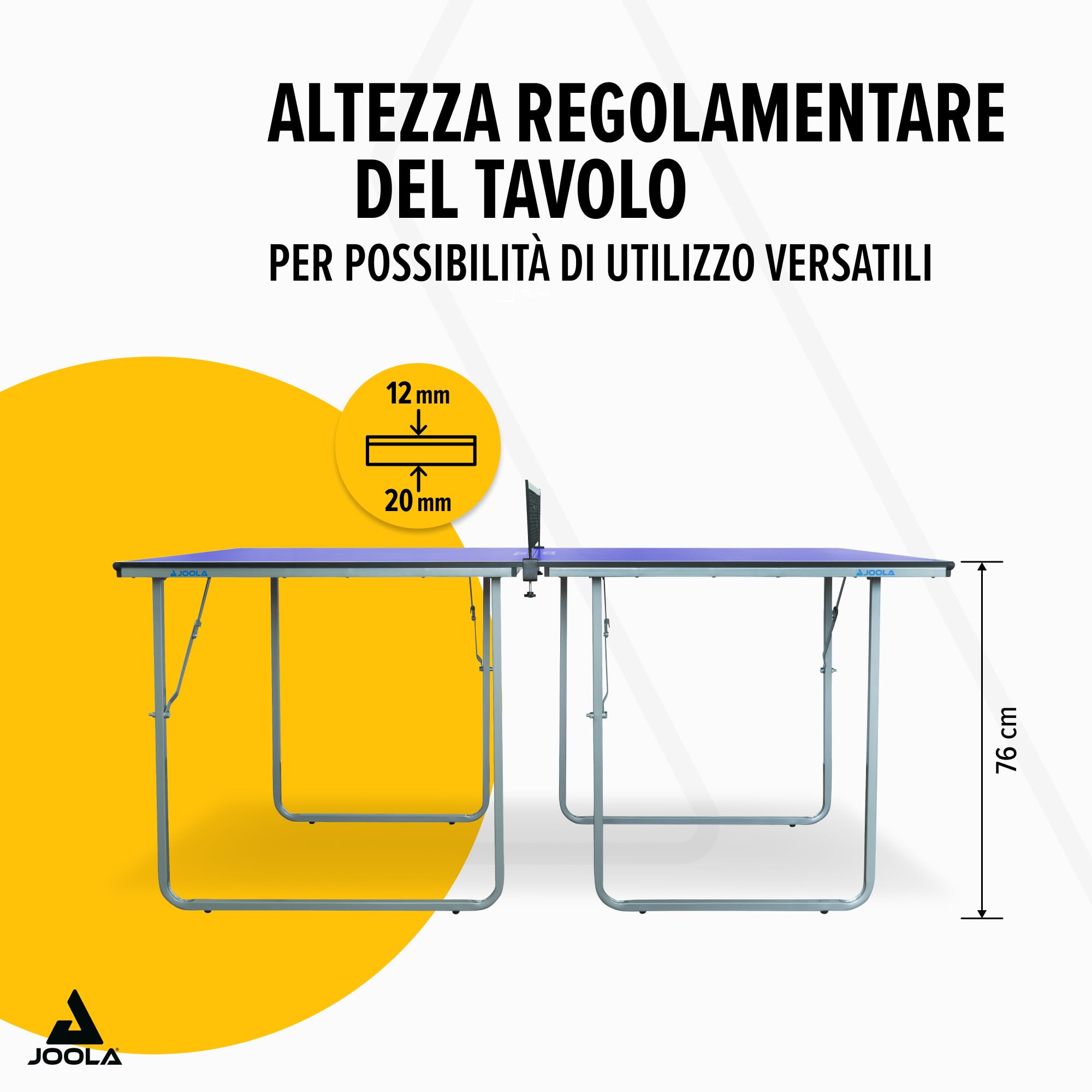 Joola 19110 - Tavolo da ping-pong, misura media, Dimensioni 168 x 84 x 76 cm, colore: Blu