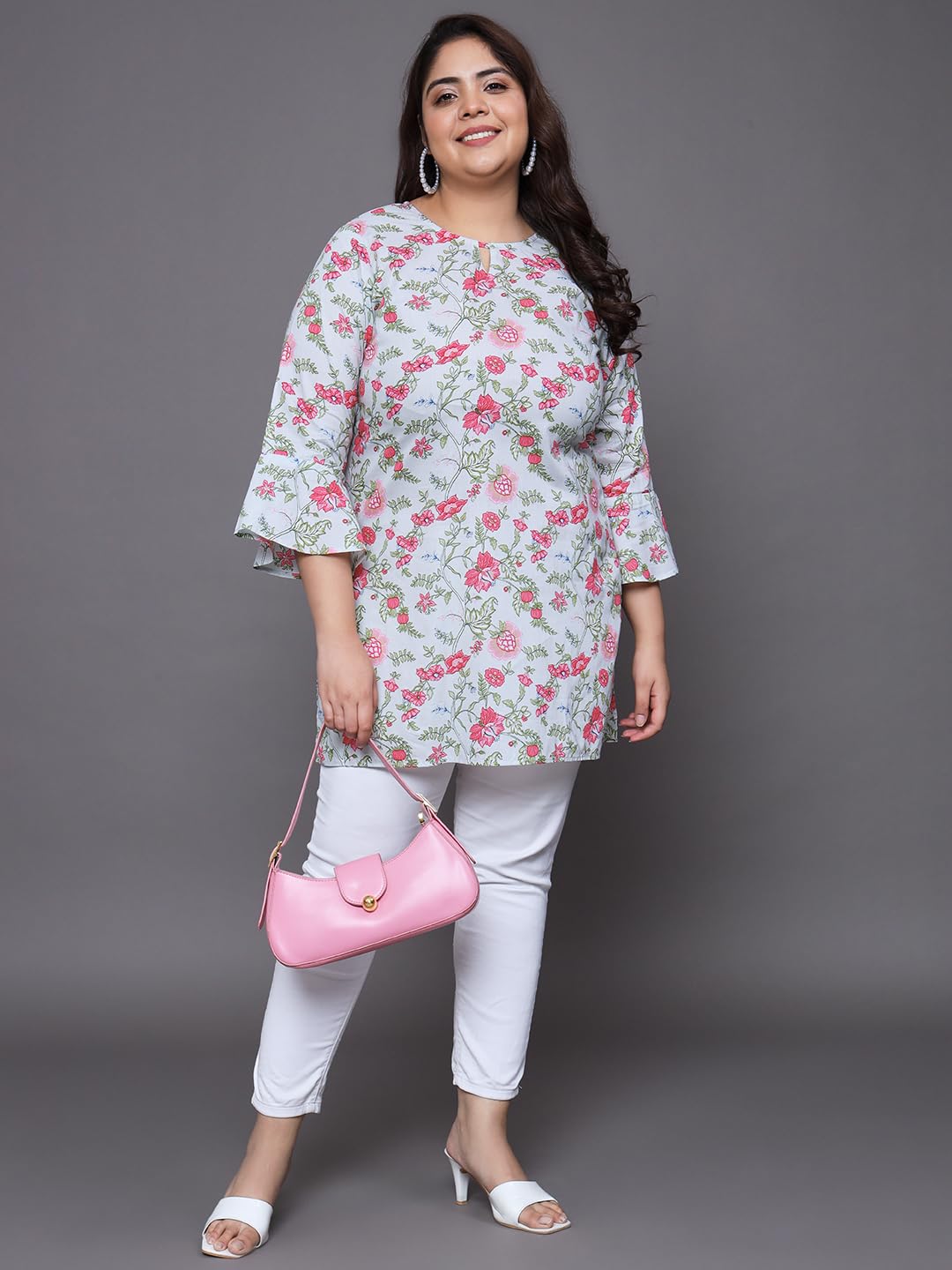 Tissu Women's Plus Size Floral Printed Pure Cotton Kurti (2252_Green_5Xl)