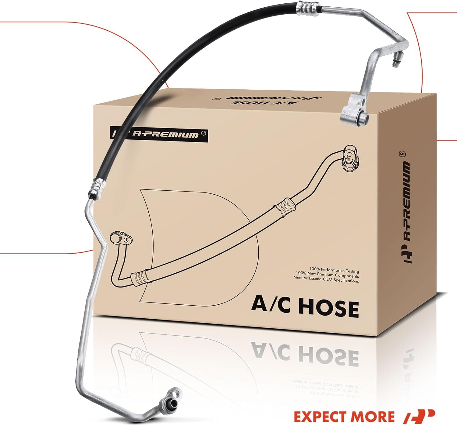 A-Premium A/C Discharge Line Hose Assembly Compatible with Saturn Vue, 2008 2009 2010, 3.6L, DOHC, Compressor to Condenser