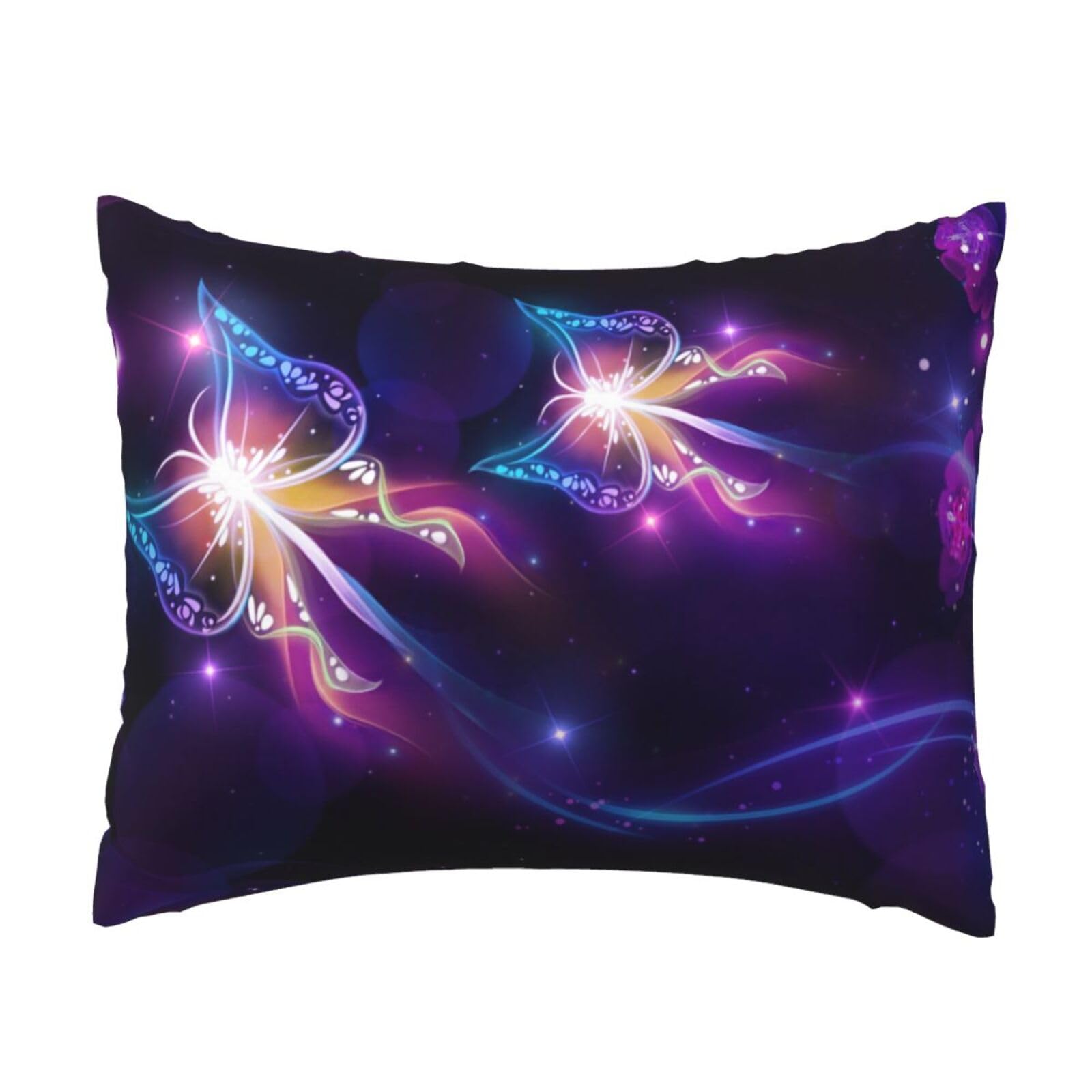 WSHFFILO Purple Butterfly printed Pillow Case 20x26in Decorative pillowcase Throw Pillow Cover