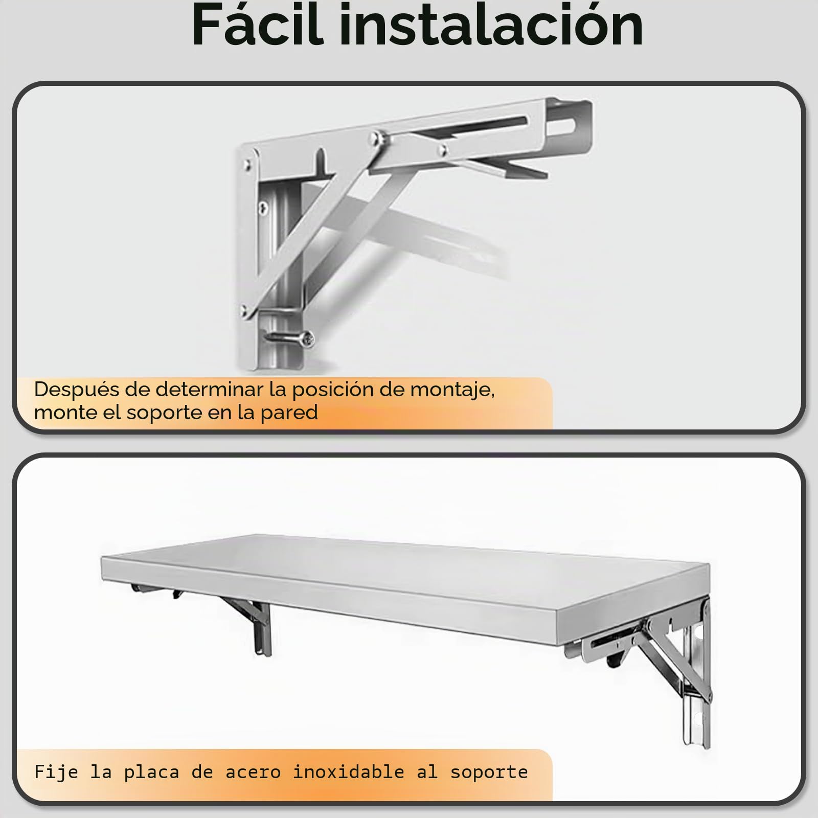 TAIMIKO Estantería de pared de acero inoxidable plegable para colgar en la pared, estantería de cocina comercial, camión de alimentos, restaurante, garaje, lavandería, lavandería, mesa plegable (60