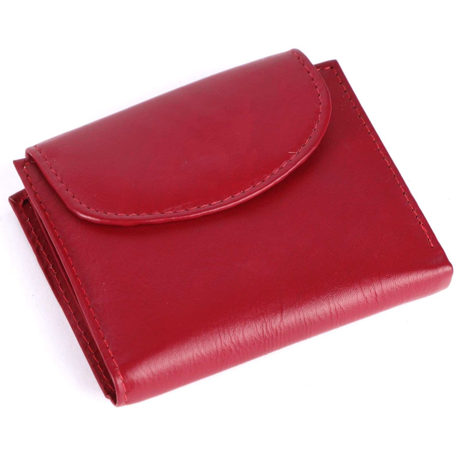 Genuine Red Leather Ladies Purse | 9 Cards Slots | RFID Protection | 1 ID Slots | Women Purse with Button Closure-image-41