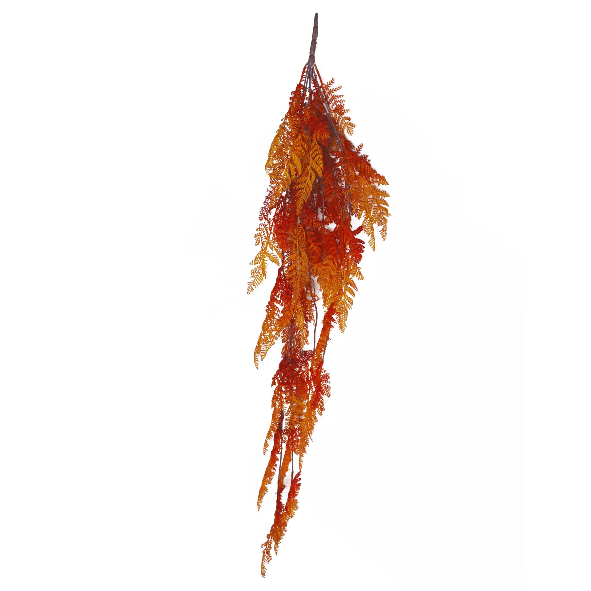 Leaf Maidenhair Autumn Orange Design Artificial Hanging Plants, 100Cm