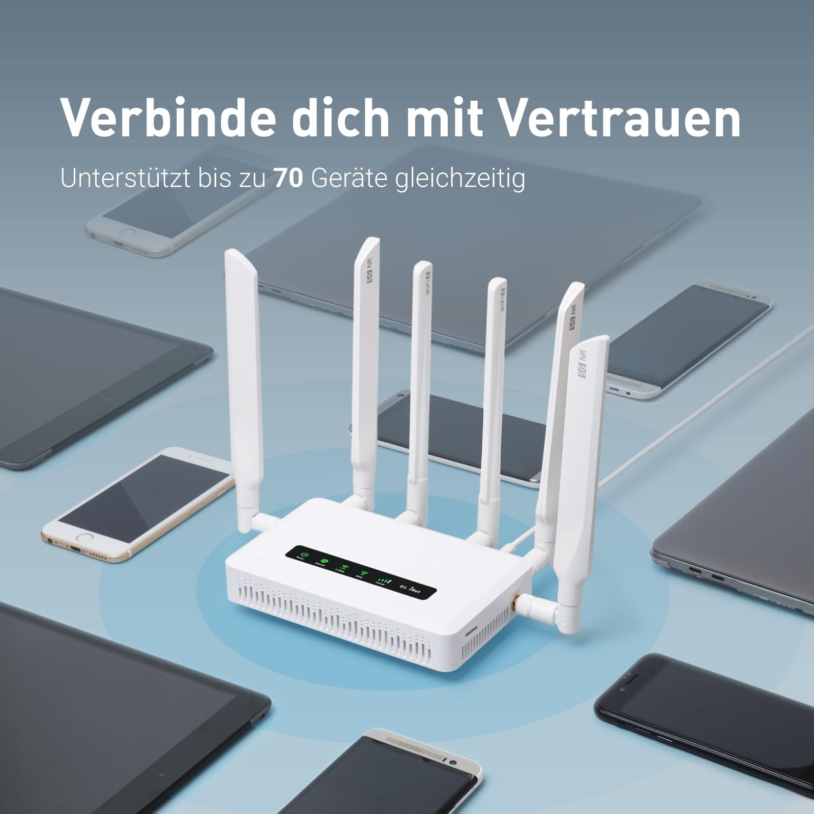 GL.iNet GL-X3000 (Spitz AX) 5G Router SIM Karte Wi-Fi 6, Mobiler WLAN Router SIM Karte 5G LTE, AX Dual-SIM Gigacube Netzwerkgeräte, VPN, OpenWrt, Secure Cellular Router for Office, Retail, Events