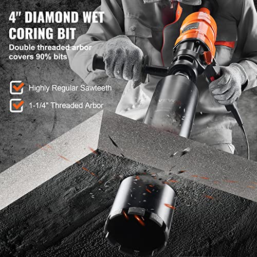 image for VEVOR Diamond Core Drilling Machine, 4in Handheld Wet Concrete Core Dr