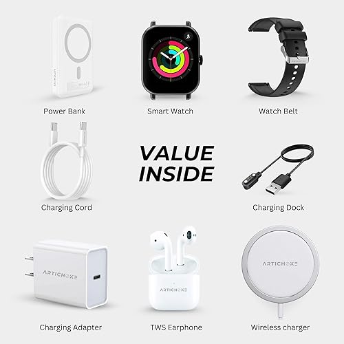 Miniatura 5 de Artichoke Juego de accesorios 6 en 1 para regalo Power Bank 5000 Smart Watch TWS Auriculares Accesorios Regalos de cumpleaños Novio Tech Gadgets