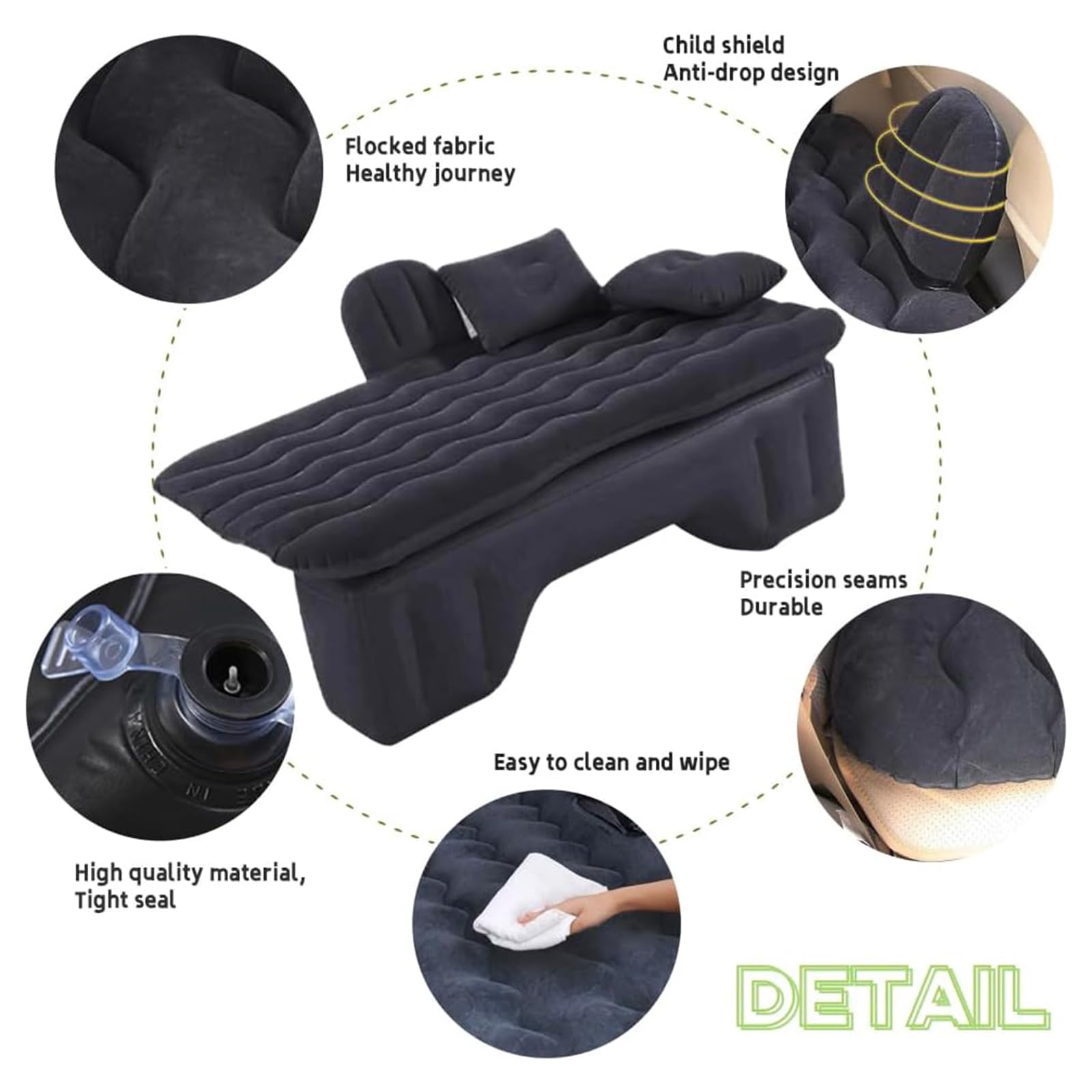 Colchón Aire Inflable Coche, para BMW 3 Series 320d E90 320i E90 325i E90 330d E90 330xd E90 Cama Aire Portátil Viajes Aire Cama Asiento Trasero Colchón Colchón Coche Portátil