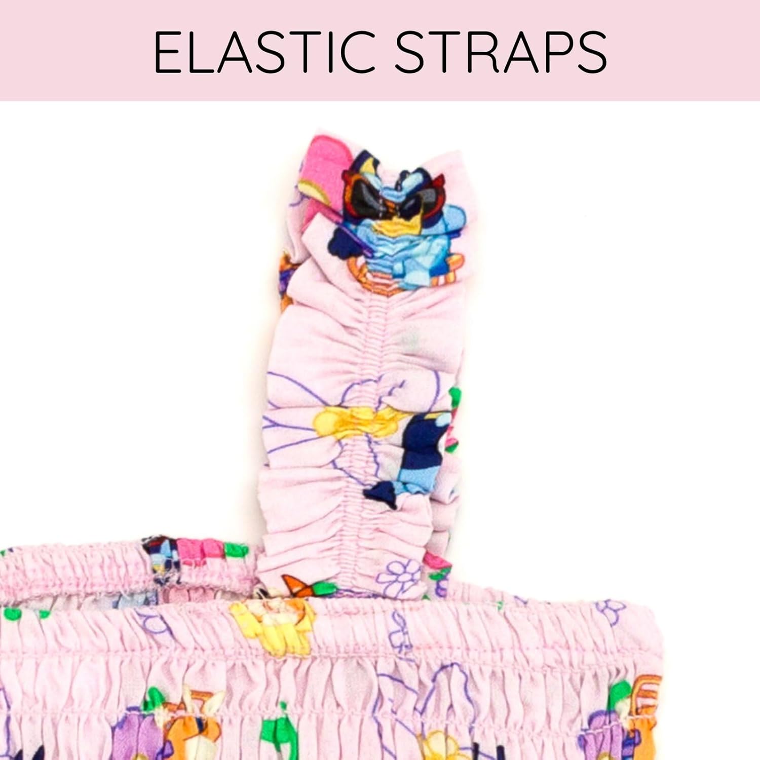 Bluey Girls Square Neck Smocked Maxi Dress Toddler to Big Kid Sizes (2T - 10-12) - Image 5