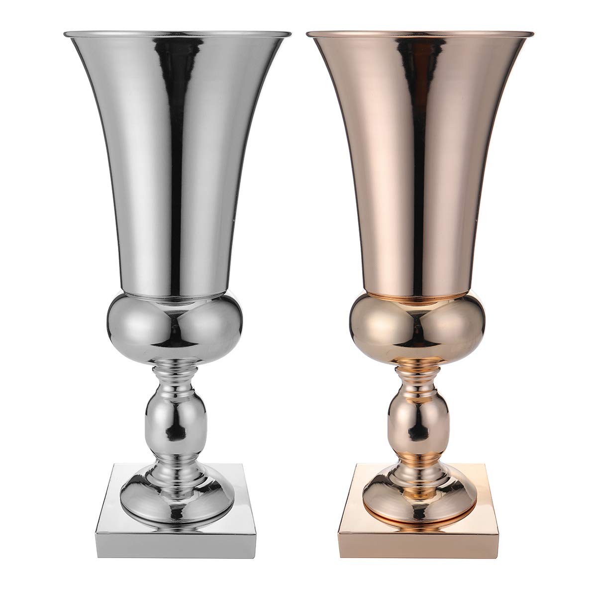 CCChaRLes 43 Cm Impresionante Lujo Plata Oro Flor Flor Flor Mesa De Boda Centro De Decoración - Oro