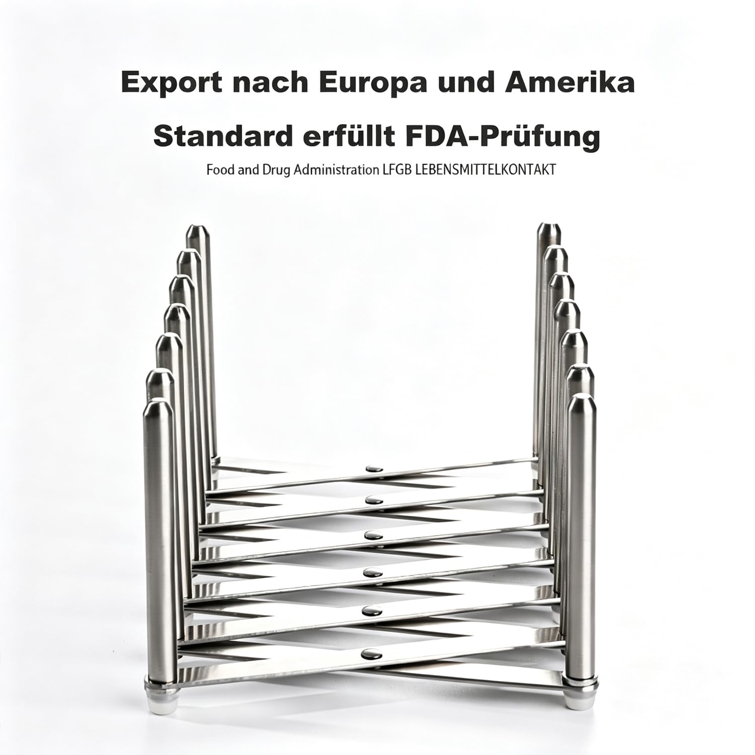 Topfdeckelhalter, Deckel Organizer Küche, Verstellbar, Aus Edelstahl, Platz für bis zu 6 Deckel, Für Teller & Schneidebretter, Ausziehbar & klappbar, Aufbewahrung