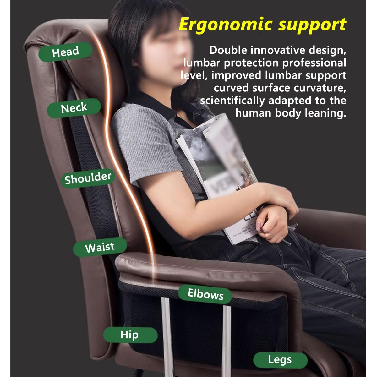 Ergonomiczne krzesło biurowe z wysokim oparciem, fotel biurowy z obrotową regulacją wysokości, skórzane, tapicerowane siedzisko, lateksowa wyściółka, niebieski/A