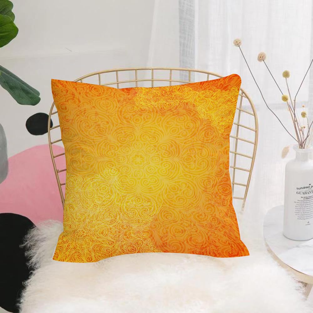 HYOSXW Cushion Cover,Throw Pillow Case Home Decorative for Living Room Bedroom Sofa Chair 16X16 Inch,Indian tribal orange pattern vector illustration eps10,Pillowcase 40X40cm