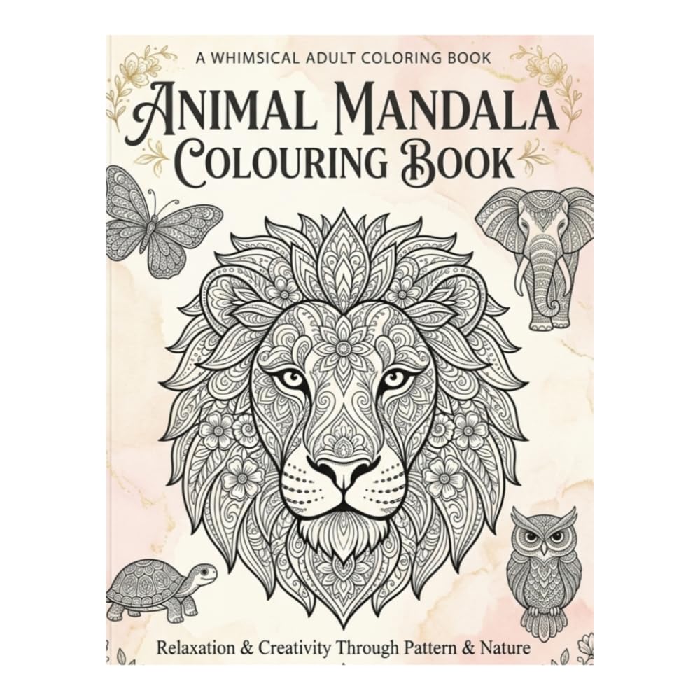 Animal mandala coloring book