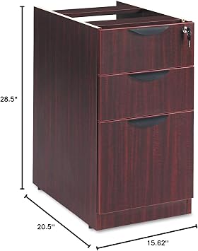 Alera VA532822MY Valencia Box/Box/File Full Pedestal, 15 5/8w X 20 1/2d X 28 1/2h, Mahogany