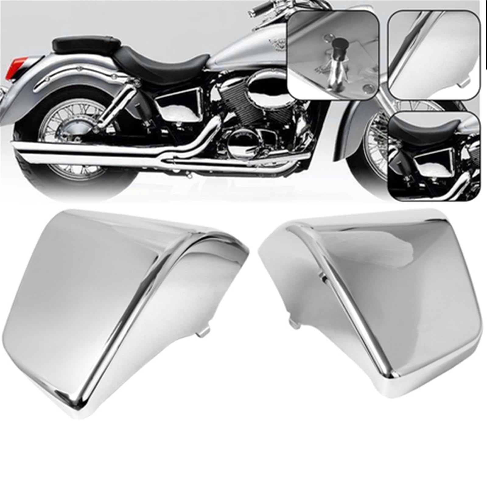 Panel boczny do motocykla Pasuje do Honda Shadow ACE VT400 VT750 VT 400 750 1997-2003 motocykl lewego prawego ABS boczna pokrywa baterii(Black)