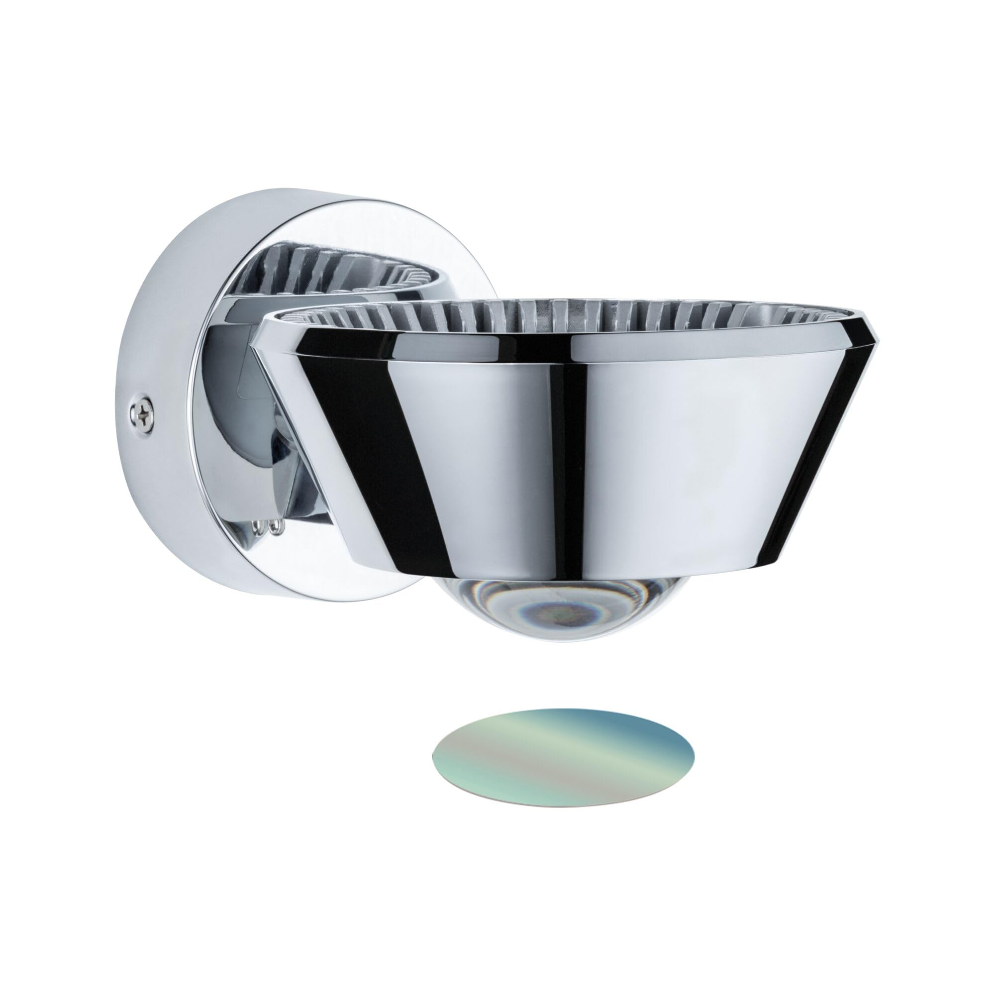 Paulmann 70947 Luminaria de techo LED WallCeiling Sabik IP44 230V redonda incl. 1x9 / 1x4 W regulable cromo lámpara de baño plástico 2700 K