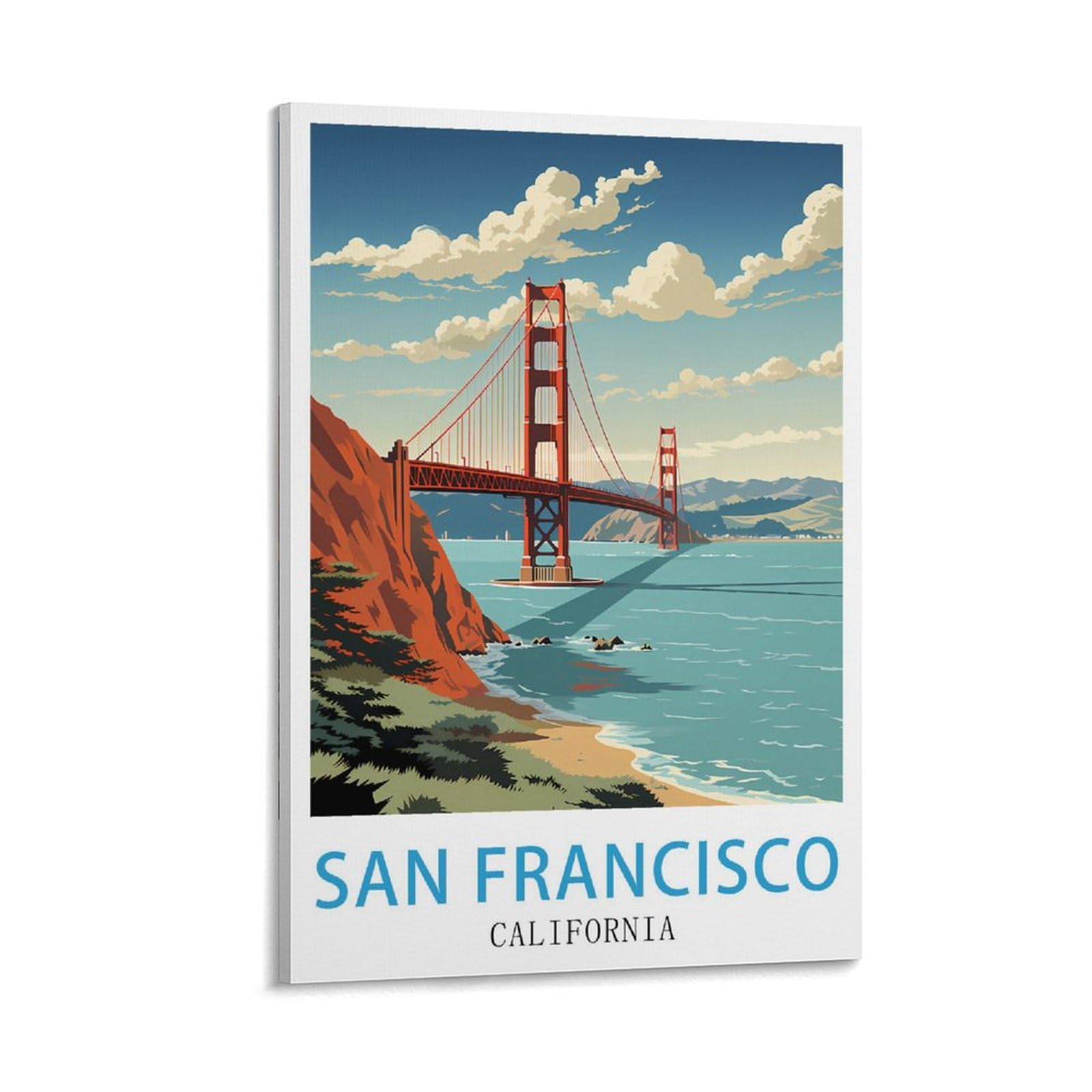LNUYITR San Francisco California Vintage Travel Posters 08x12inch(20x30cm) Canvas Art Posters And Wall Art Picture Prints Modern Home Bedroom Decor Posters