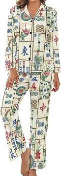 Womens Pajama Set Long Sleeve Loungewear Button Down Sleepwear Top Pants