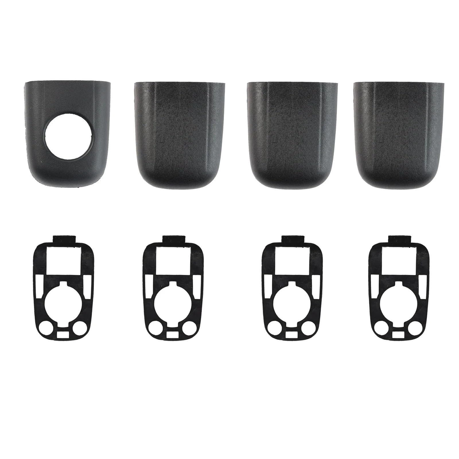 DUDUYANG Car Outside Door Handle for Citroen for C2 for C3 Pluriel 2003-2009 8Pc Door Handle End Cover Cap Trim Set with Stopper Front Rear 9101AA