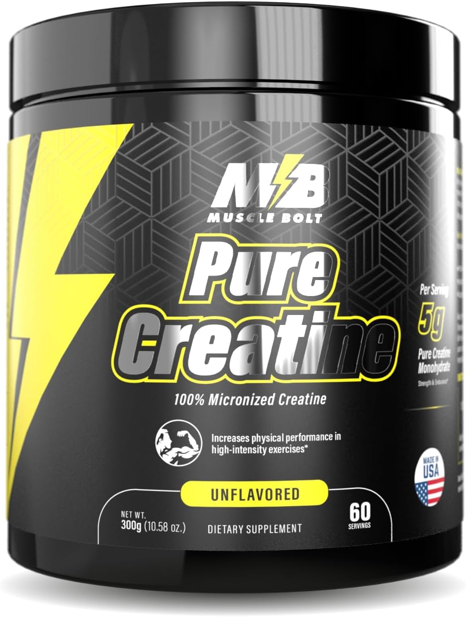 Muscle Bolt100% Micronized Pure Creatine Supplement For Exercise Performance, Strength And Endurance, Unflavored 300g