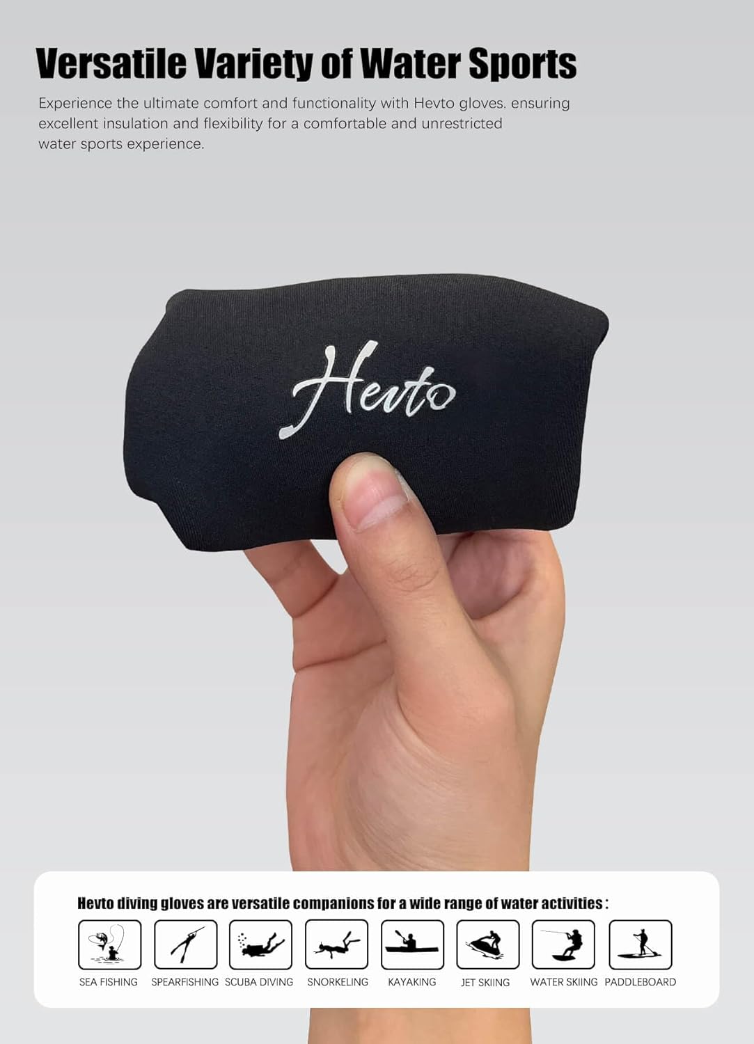 Hevto Neoprene Gloves 3mm 5mm Men Women GBS Scuba Dving Gloves Wetsuit Keep Warm in Cold Water and Wind