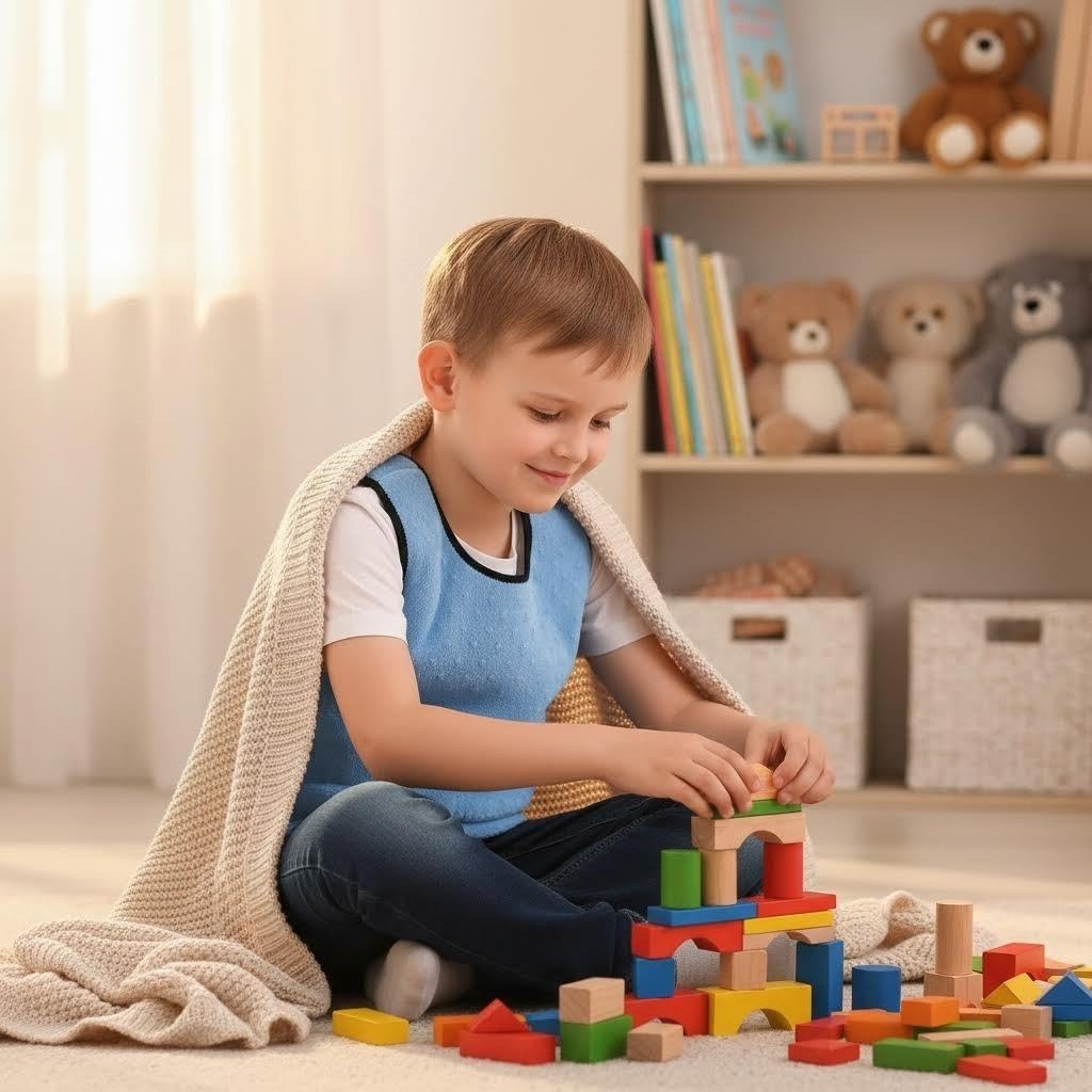 Gewichtsweste für Kinder,Gewichtsweste,Sensorische Kleidung für Autismus,Weste für Jungen und Mädchen,für Kinder im Alter von 2 bis 14 Jahren,ABR, ADHS,SPD,Behandlungsstörungen