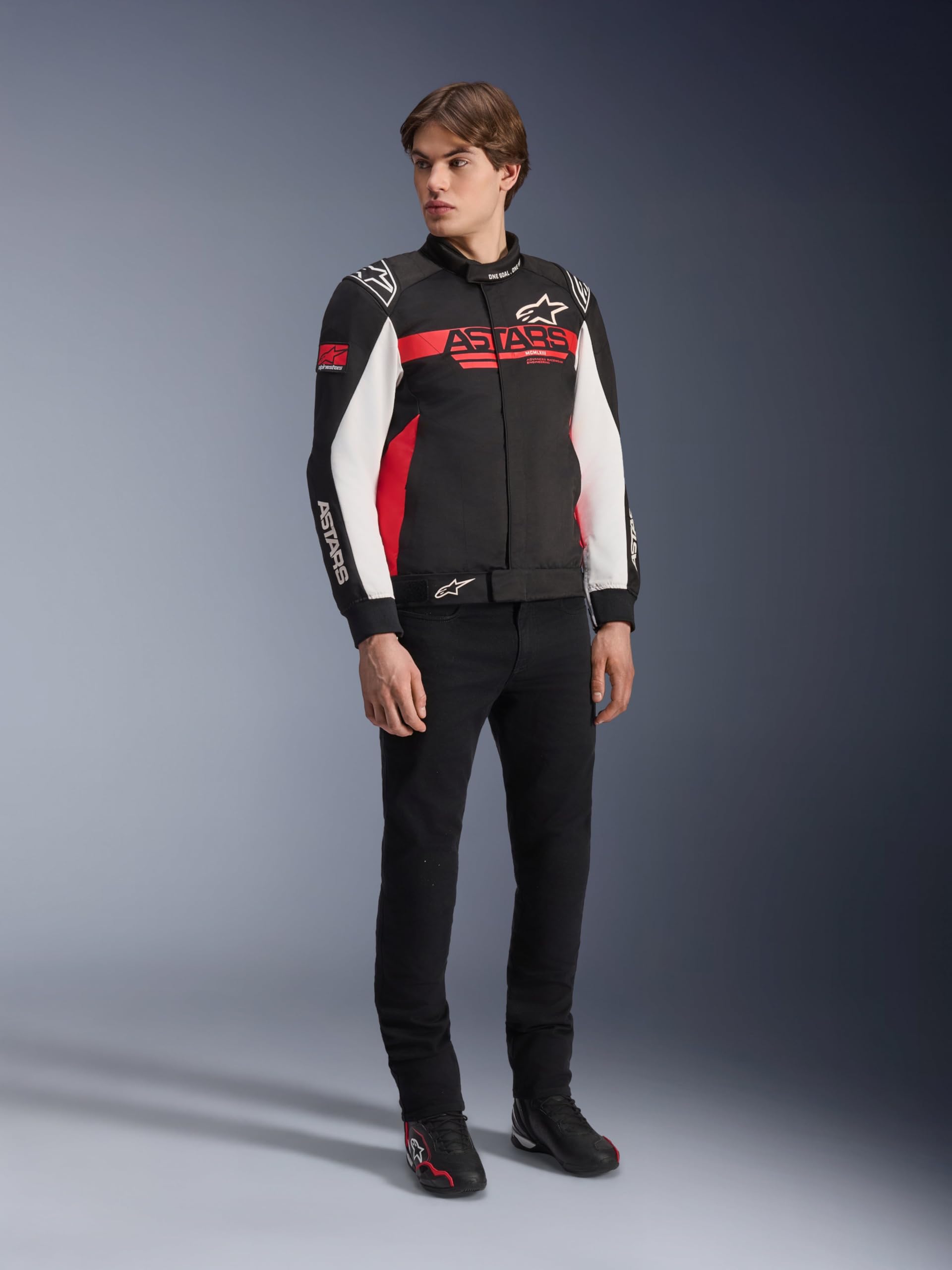 Alpinestars Monza Sport Giacca tessile moto, nero/rosso/bianco, L