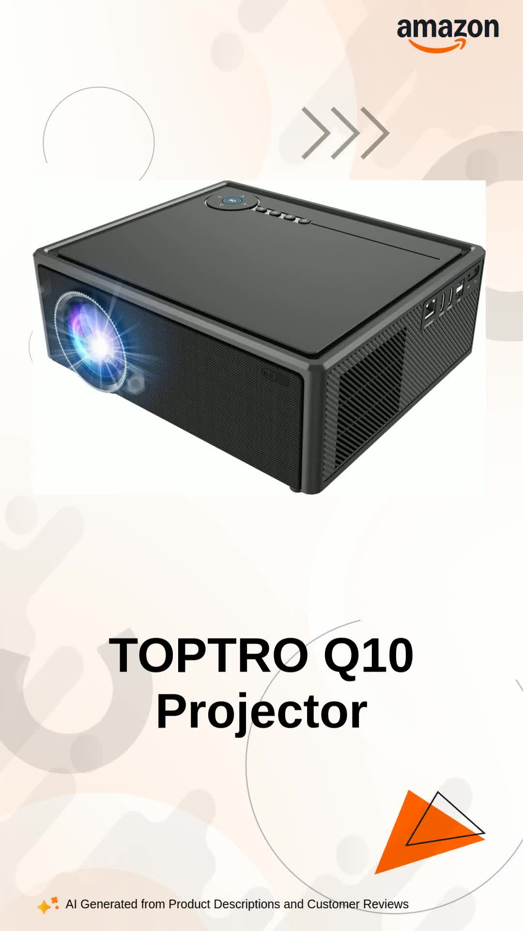 プロジェクター TOPTRO Projector X7 Dolby Audio, DTS, TOPTRO Q10 (X7) Projector 4K Ultra HD Support