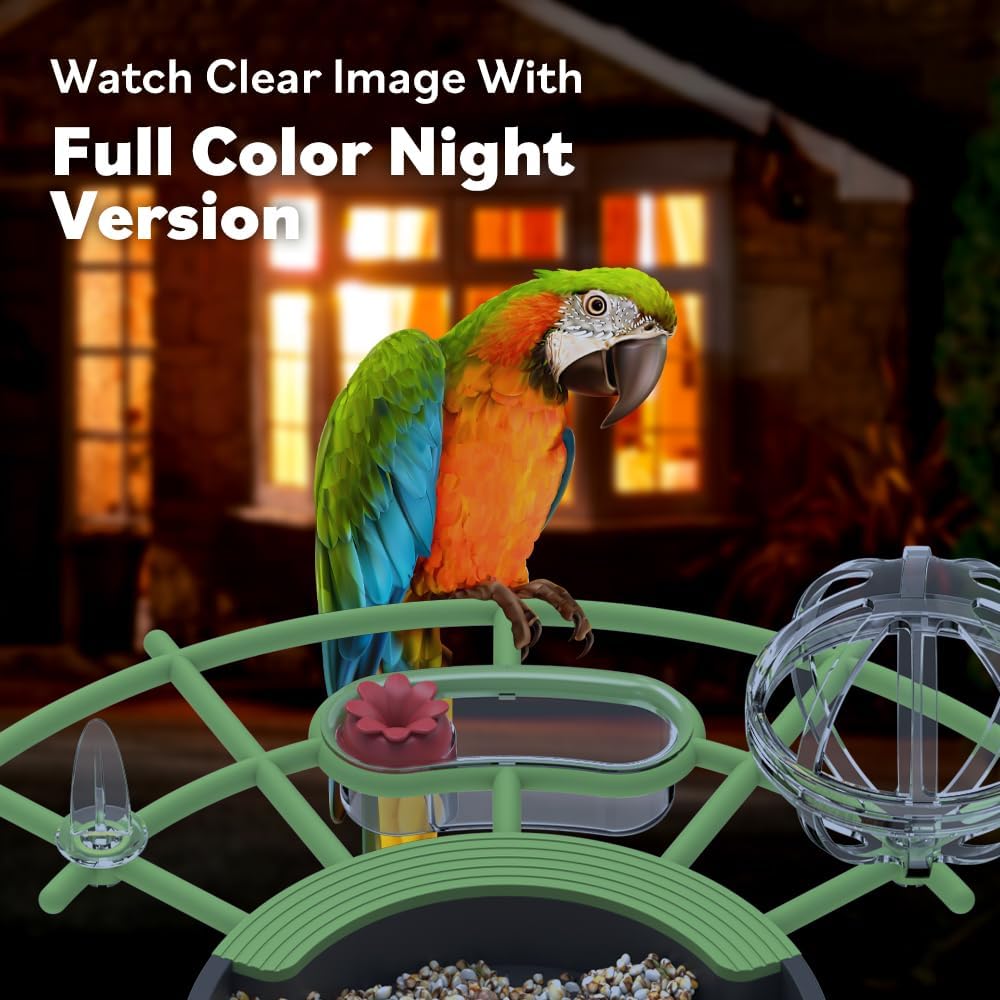 Smart Bird Feeder with Camera – AI Bird Recognition, 130° Wide Angle, Solar & USB Powered, IP65 Waterproof, Motion Detection, Night Vision, Two-Way Audio, Cloud Storage –Watching Gift for Nature Lover