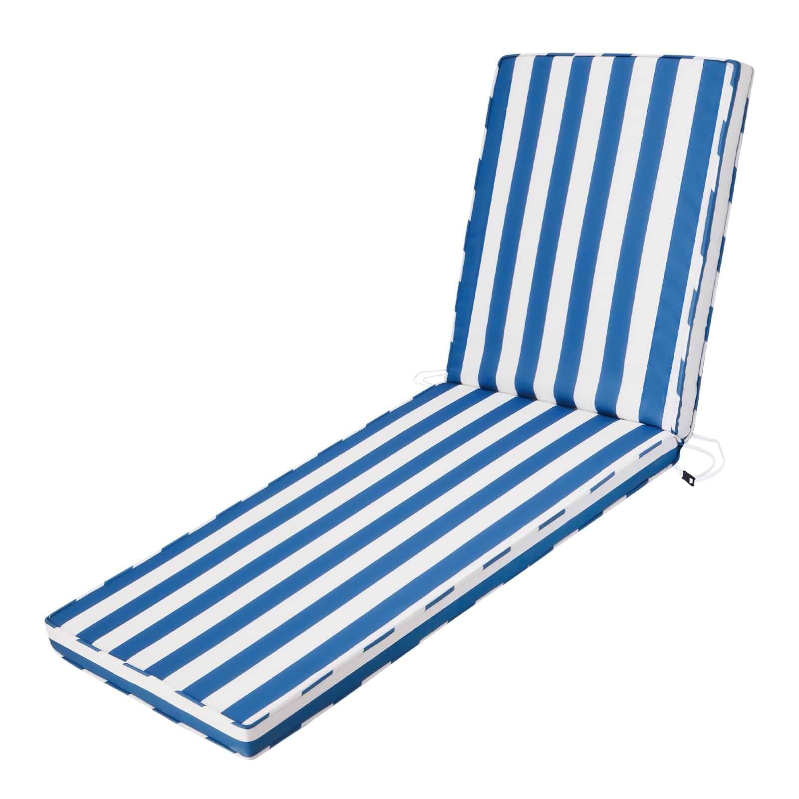 Chaise Lounge Cushions Outdoor, 71x22x3 in, Sky Blue White Stripes Replacement Seat Pad, 28D Foam, Washable Cover, Waterproof Chair Cushion for Yard, Lawn Furniture, Poolside, Deck