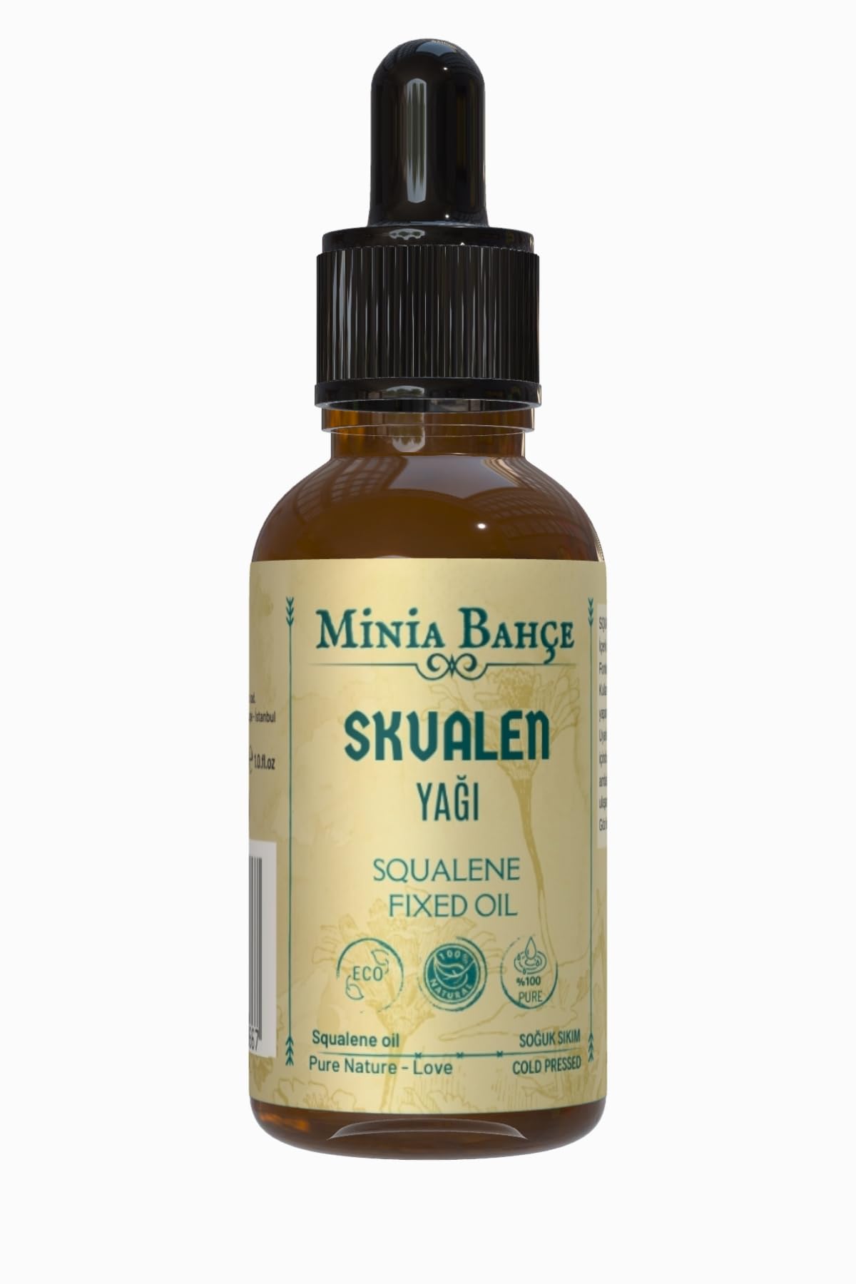 Minia Bahçe Squalene Yağı, 20ml,%100 Doğal ve Saf