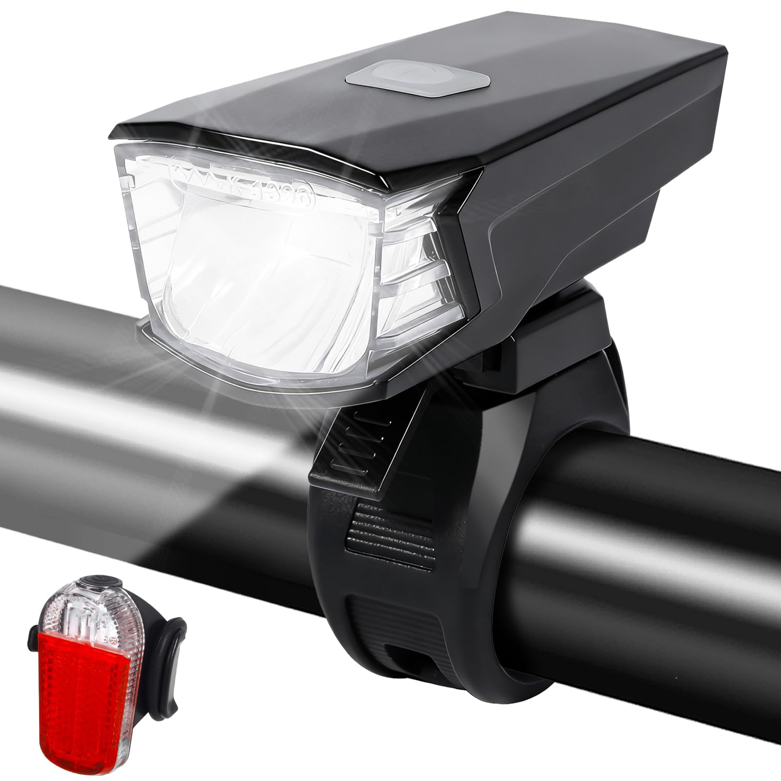PQETBV Fahrradlicht Set, Fahrradbeleuchtung USB Aufladbar, Fahrrad Licht StVZO Zugelassen, Fahrrad Lichter LED Set IPX4 Wasserdicht Vorne Frontlicht & Rücklicht Set Sport & Freizeit