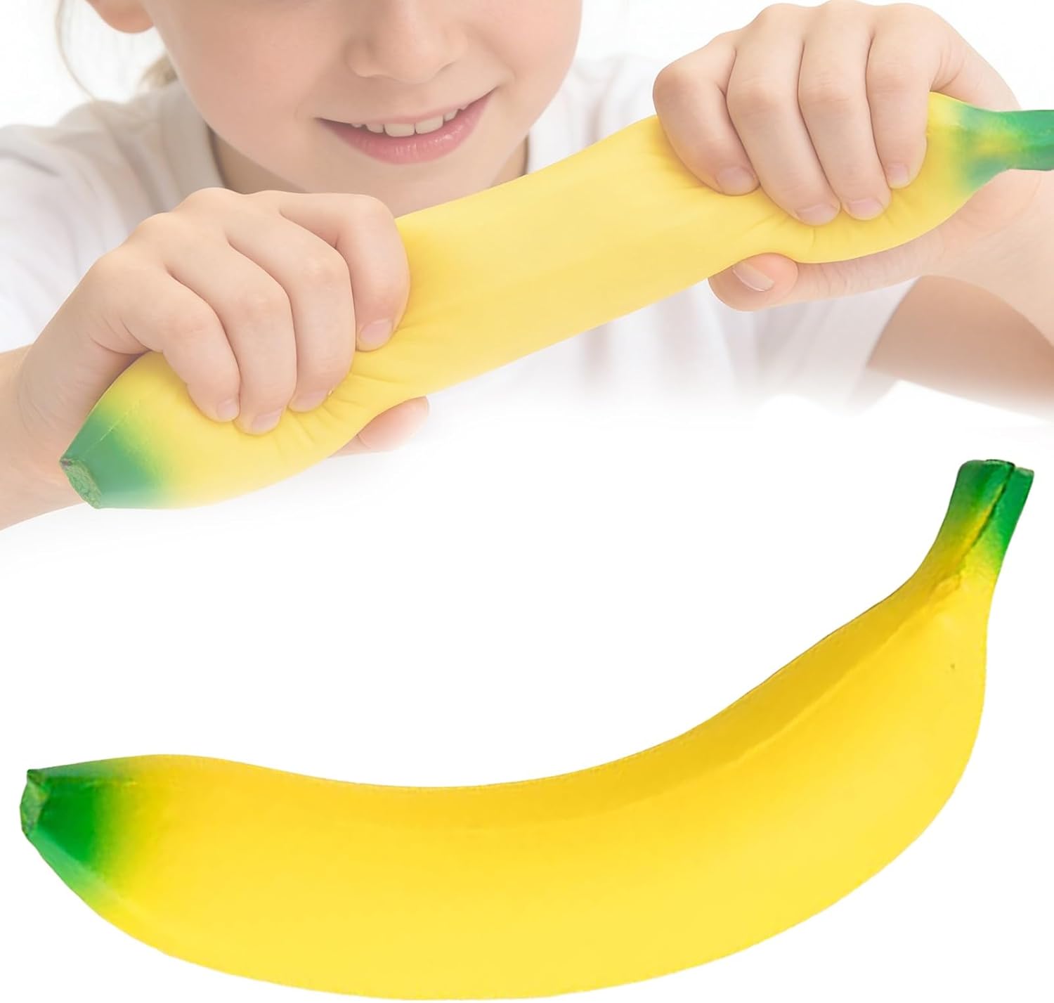 Banana Stress Relief Squishy Toy, 2026 New Banana Shape Squishy, Realistic Fruit Slow Rising Soft Toy Stress Relieve Decoration Gift for Adults, Novelty Office Decor & Relaxation Tool
