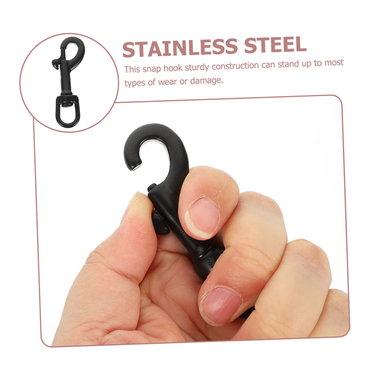 CIYODO 3pcs Professional Bolt Snap Hook for Diving Stainless Steel Swivel Hook Underwater