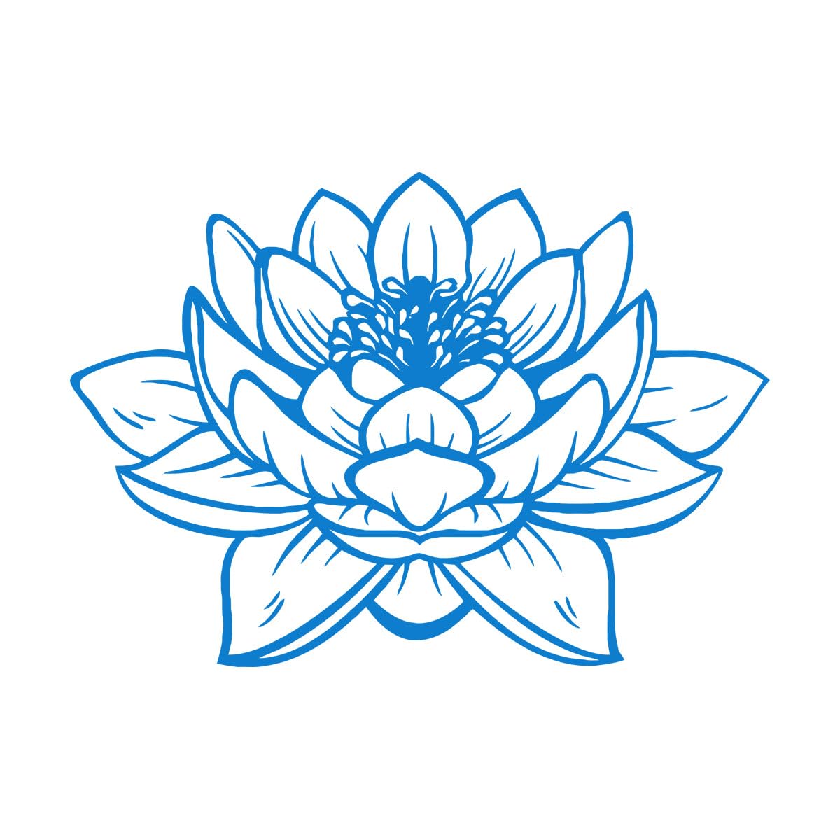 Lotus Flower Buddha Yoga Studio Meditation Wall Decals PVC 72x111.9cm Removable Without Leaving Glue Extra Large Blue