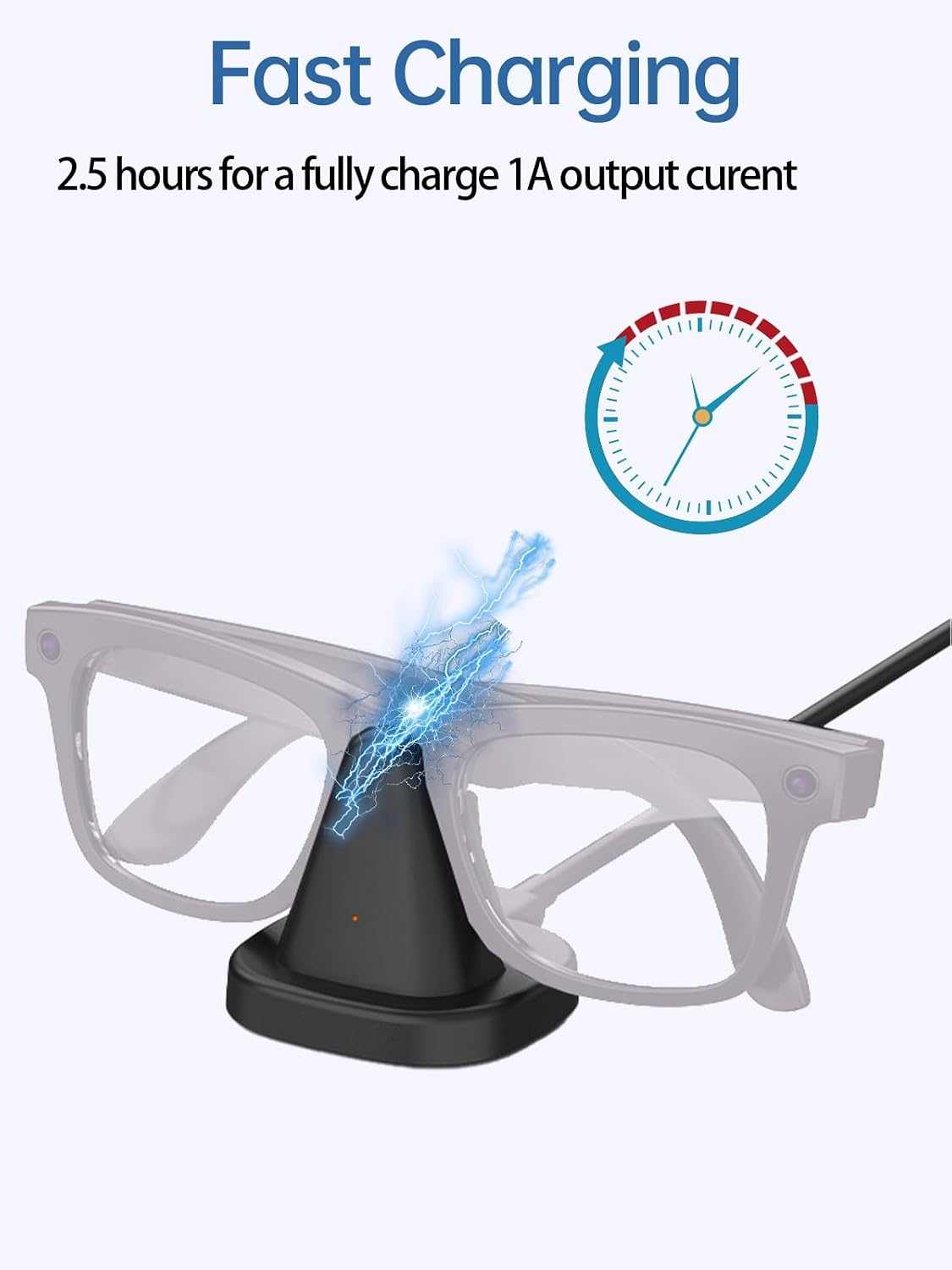 Charging Dock Compatible with Meta Ray-Ban Smart Glasses, Magnetic Charging Stand Desktop Charger Holder for Ray-Ban Smart Eyewear Accessories Home Office Travel image 5