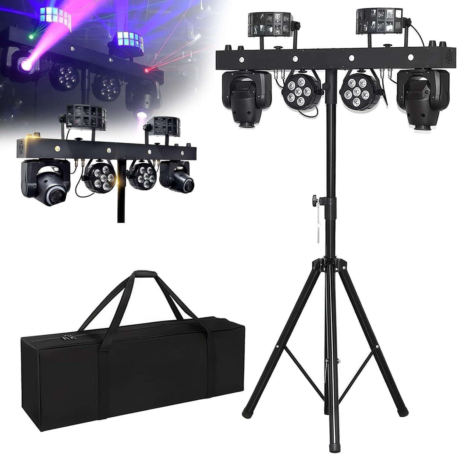 Luces Dj Con Soporte De Trípode, Iluminación Escénica Led Rgb Con Mando A Distancia Y Activada Por Sonido Para Boda, Discoteca, Fiesta Y Espectáculo En Escenario