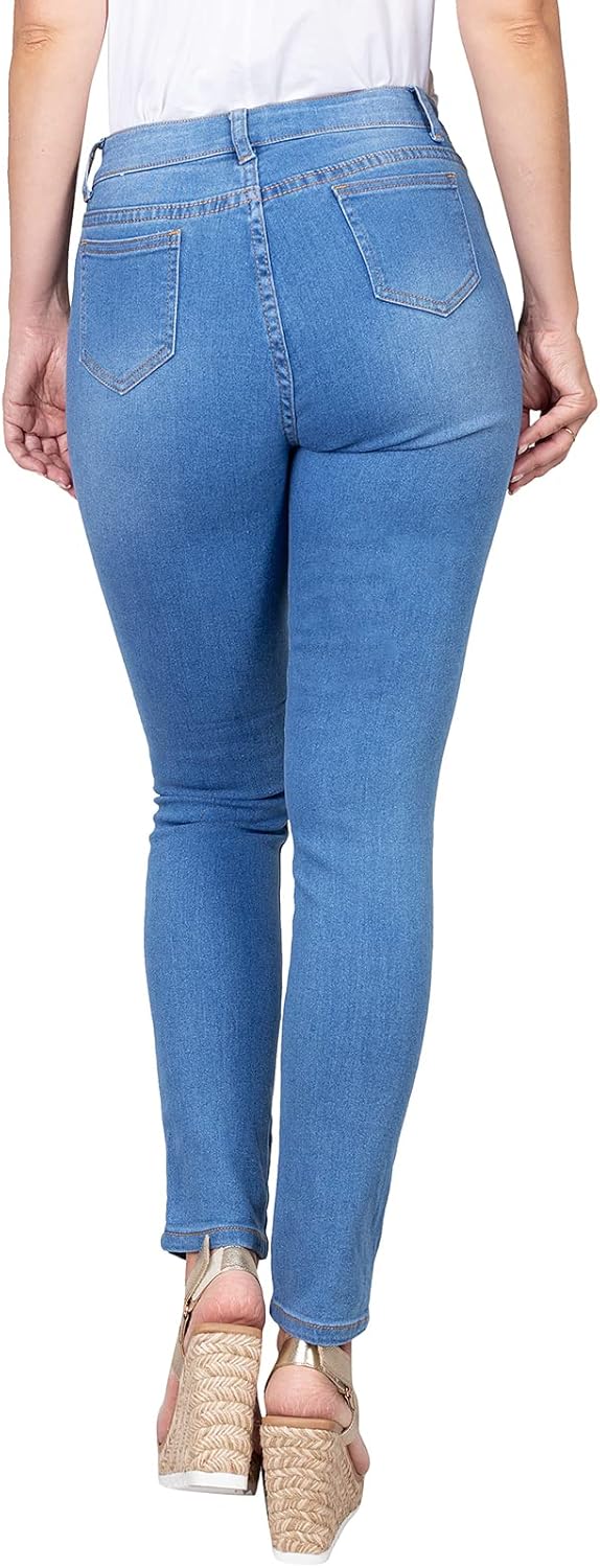 2LUV Women's 5 Pocket Stretch Skinny Jeans True Light Denim 17 - Image 3