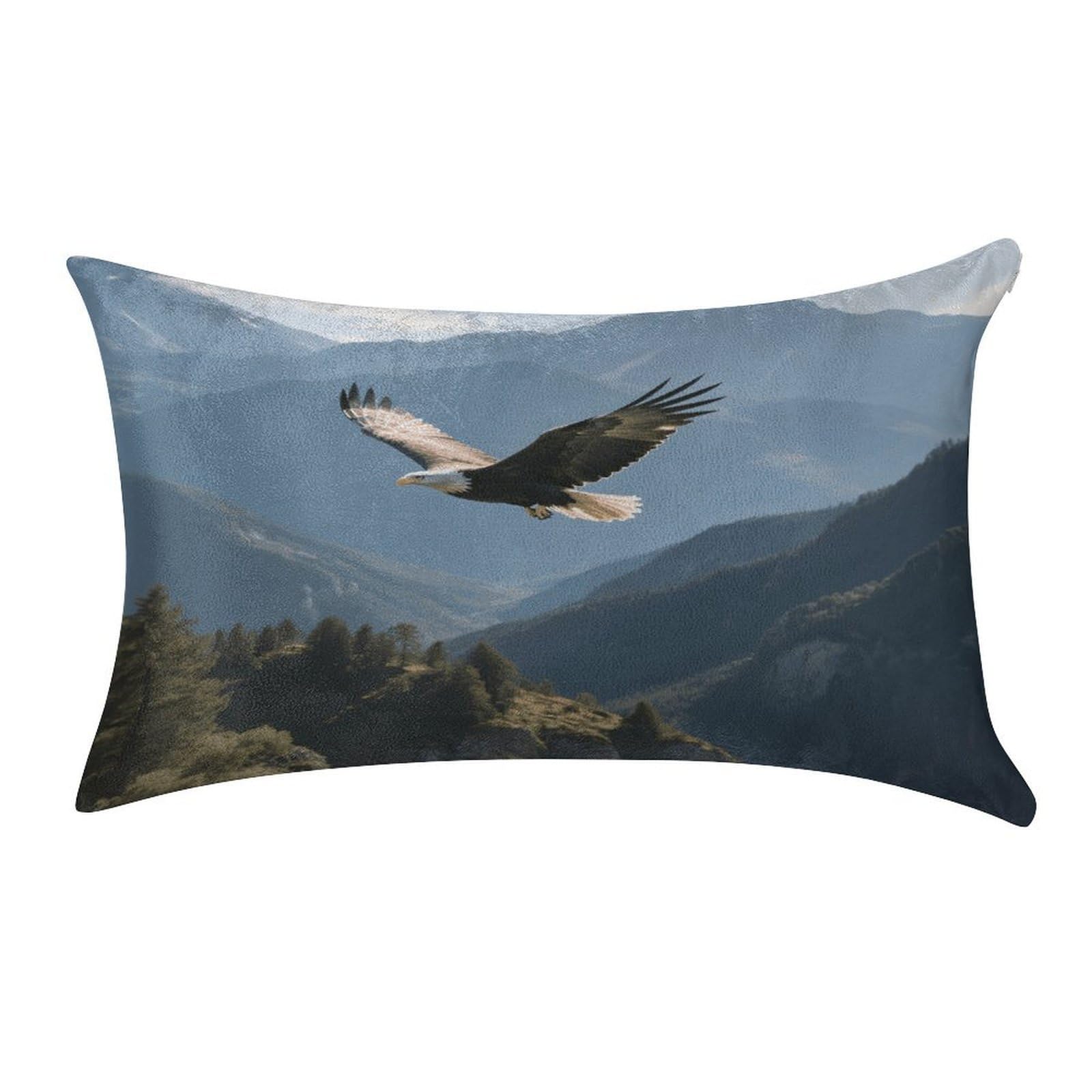 VstaDank Eagles Fly in The Valley Throw Pillow Covers for Bed Pillow Shams Zipper Velvet Pillow Cases Cozy Cushion Cover Soft Pillow Protectors for Car Home Decor Pillowcases 12 "×20 "